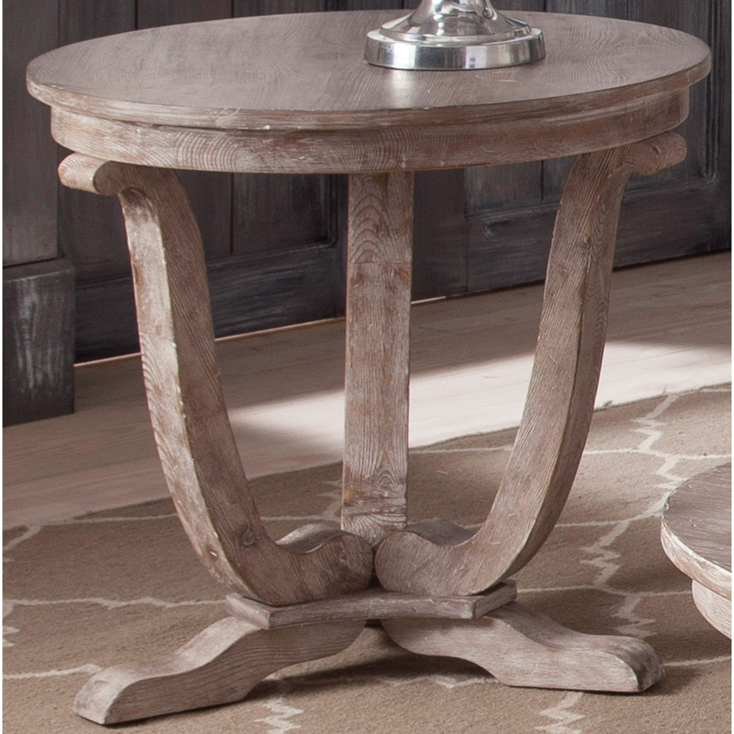 Greystone Mill Round Wood End Table