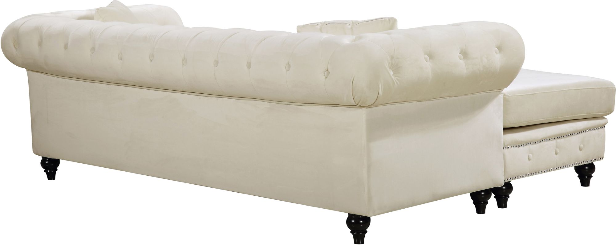 Sabrina 96" 2-Piece Velvet Reversible Sectional