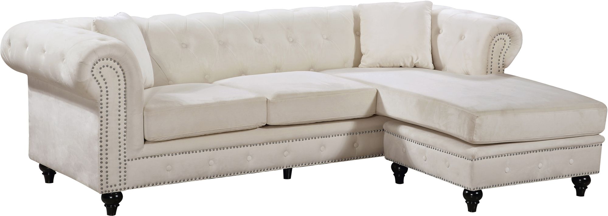 Sabrina 96" 2-Piece Velvet Reversible Sectional