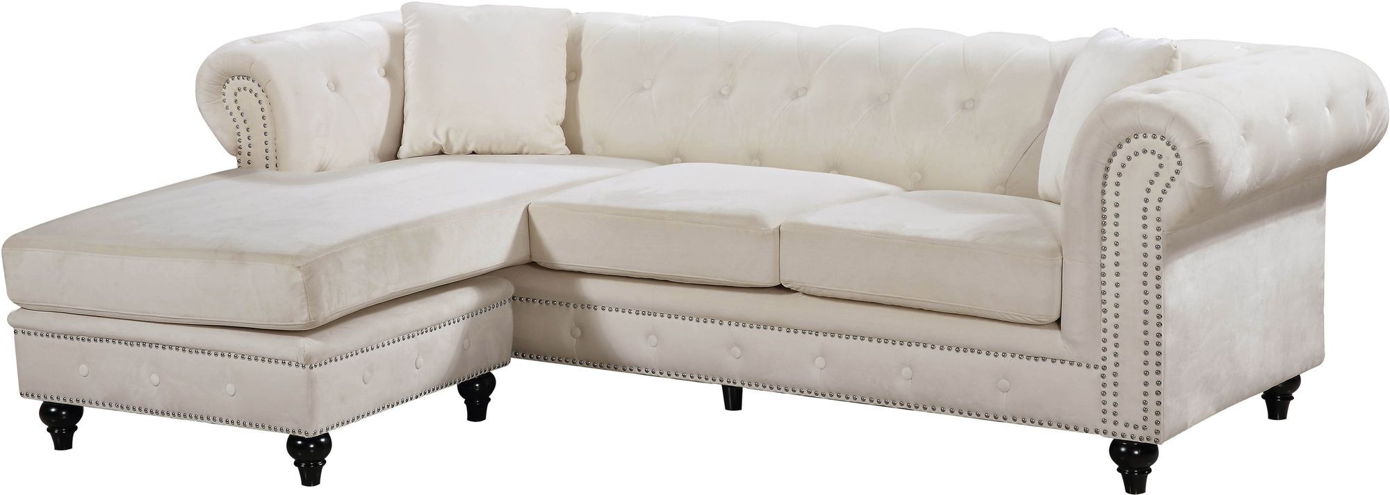 Sabrina 96" 2-Piece Velvet Reversible Sectional