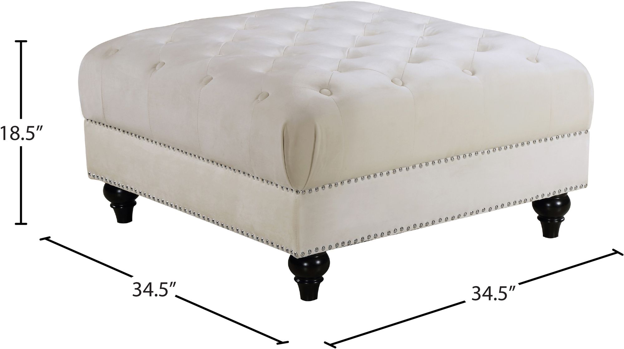 Sabrina Velvet Ottoman