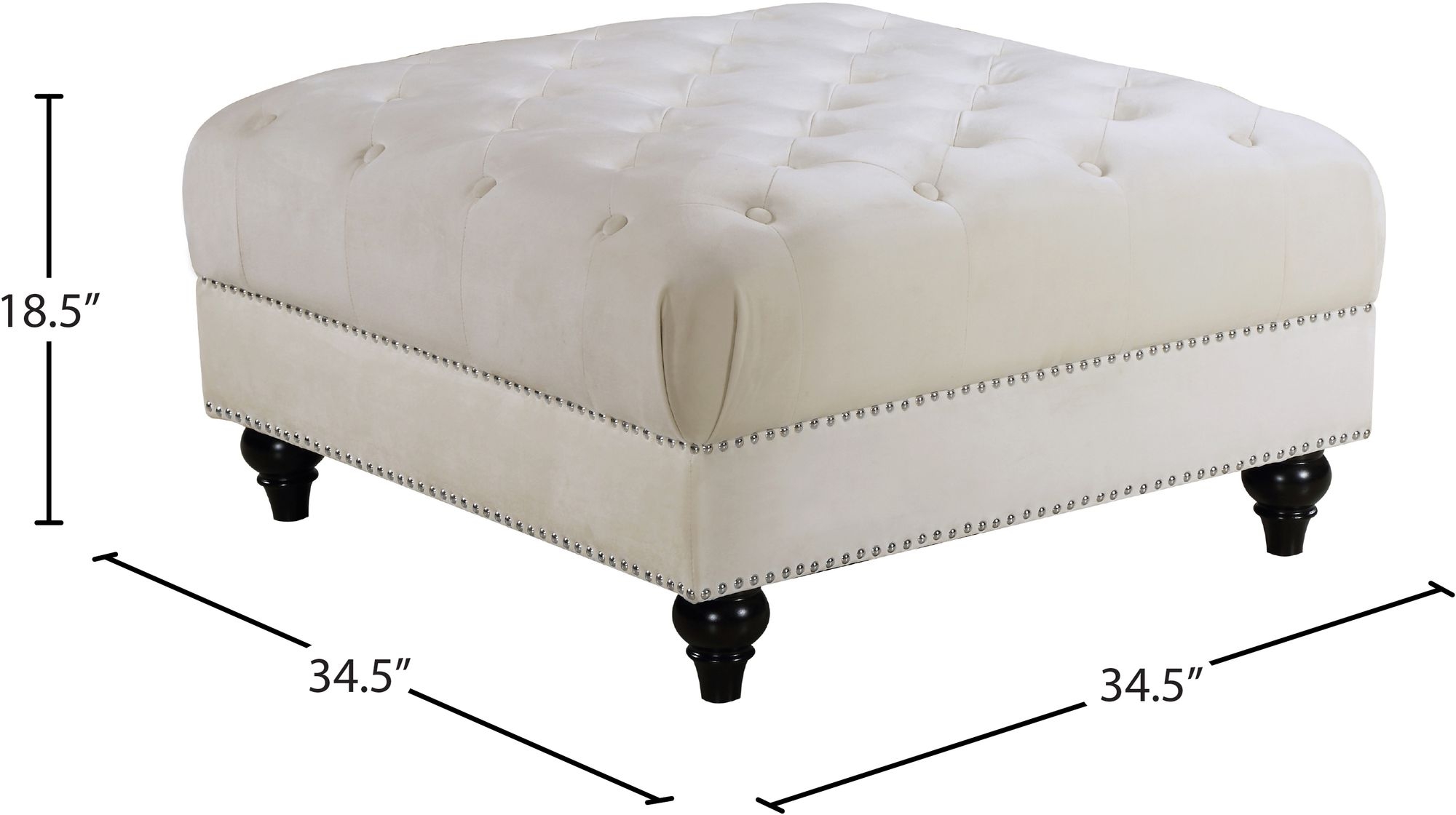 Sabrina Velvet Ottoman