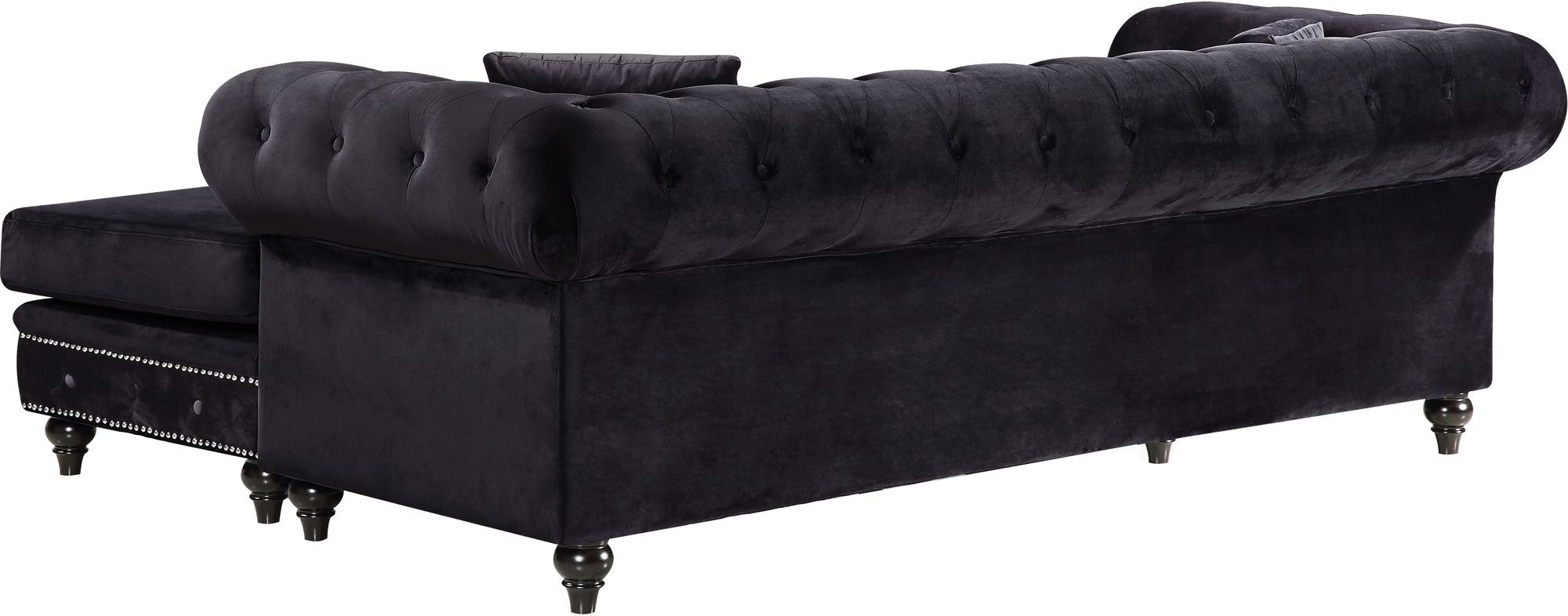 Sabrina 96" 2-Piece Velvet Reversible Sectional