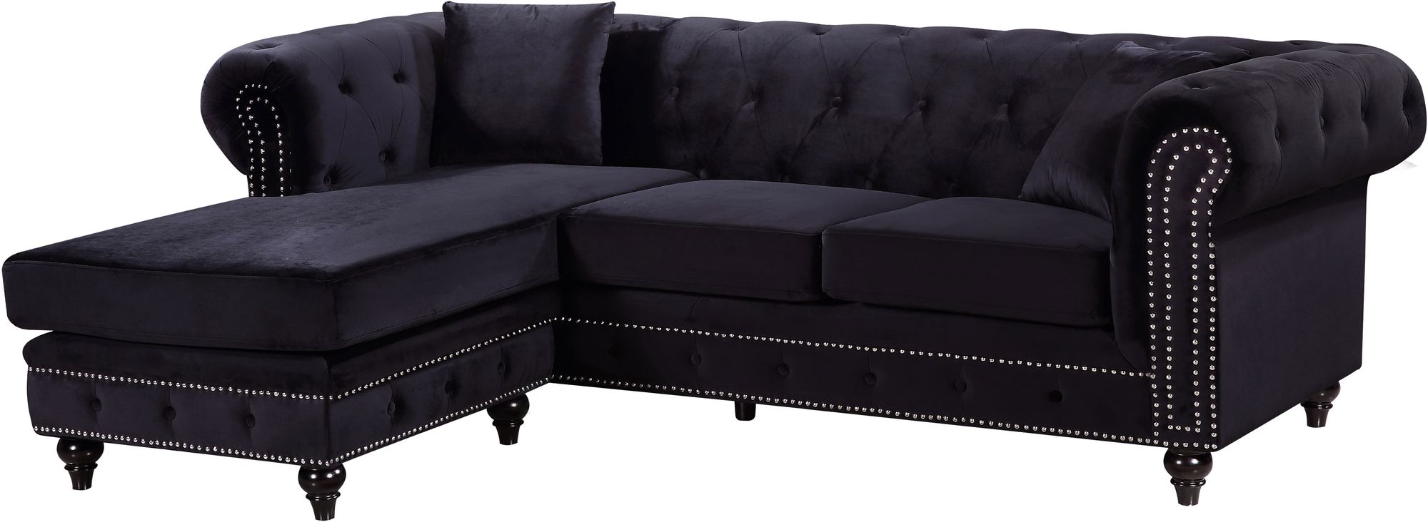 Sabrina 96" 2-Piece Velvet Reversible Sectional