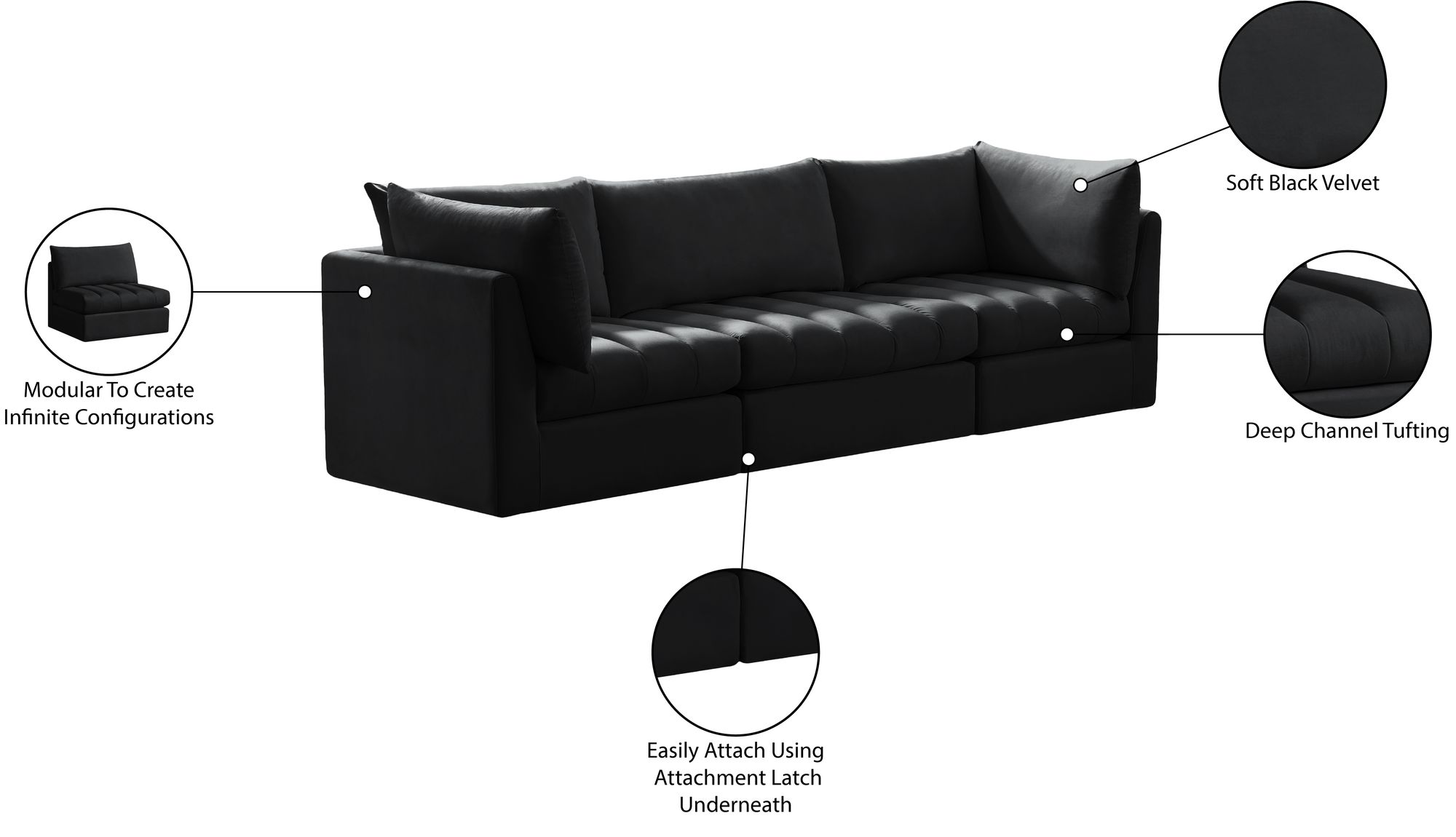 Jacob 103" Velvet Modular Sofa