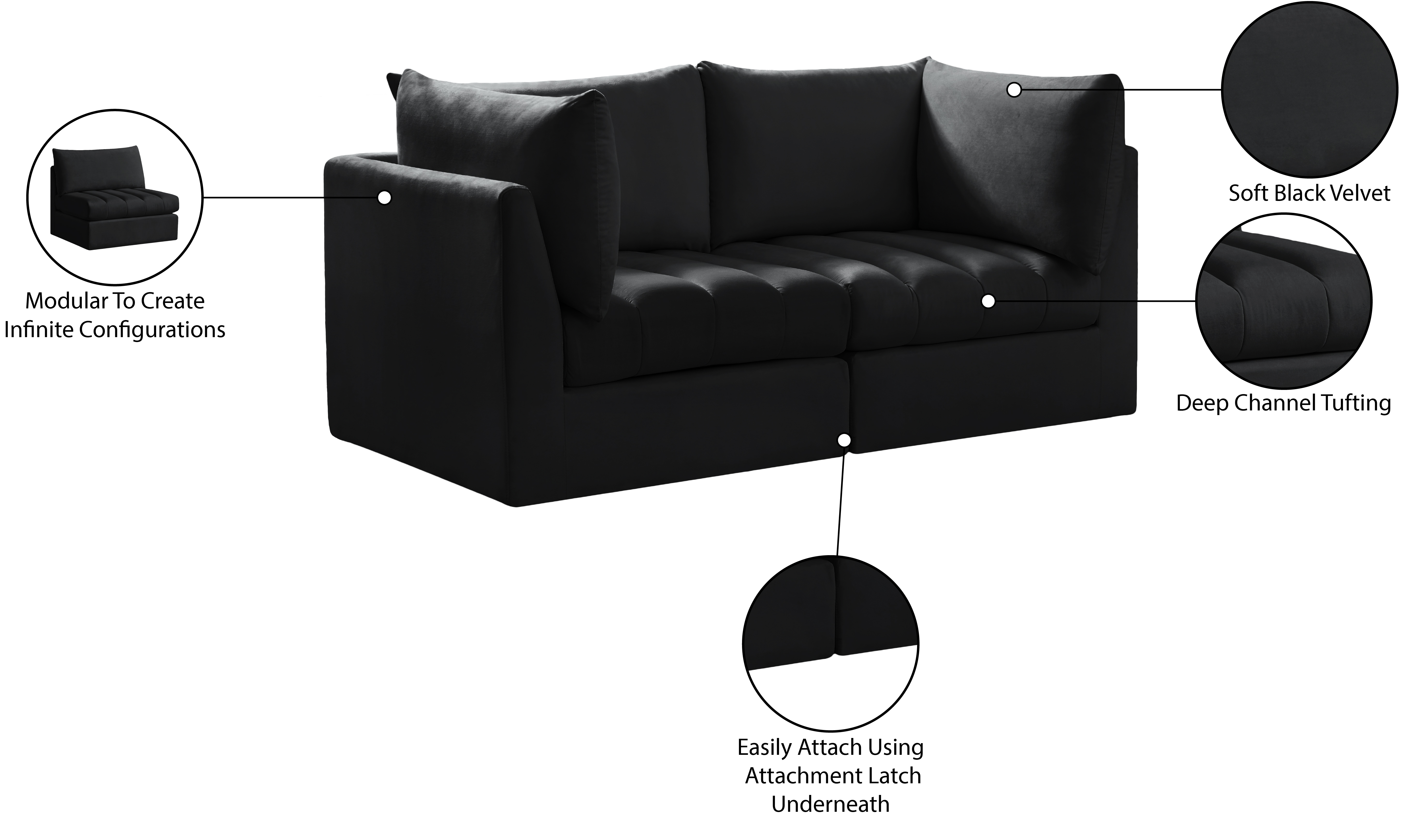 Jacob Velvet Modular Sofa