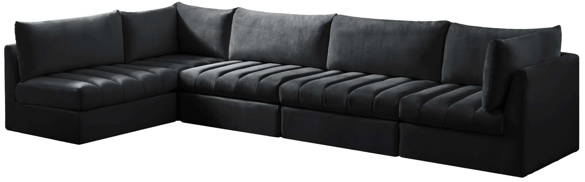 Jacob 140" 5-Piece Velvet Modular Sectional