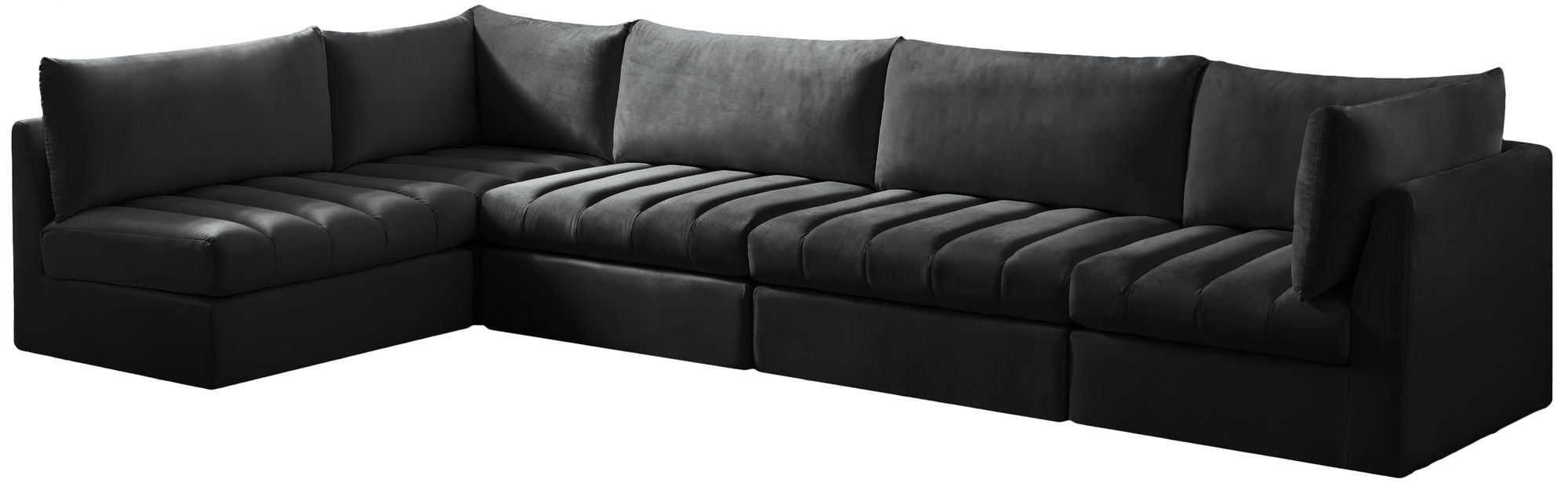 Jacob 140" 5-Piece Velvet Modular Sectional