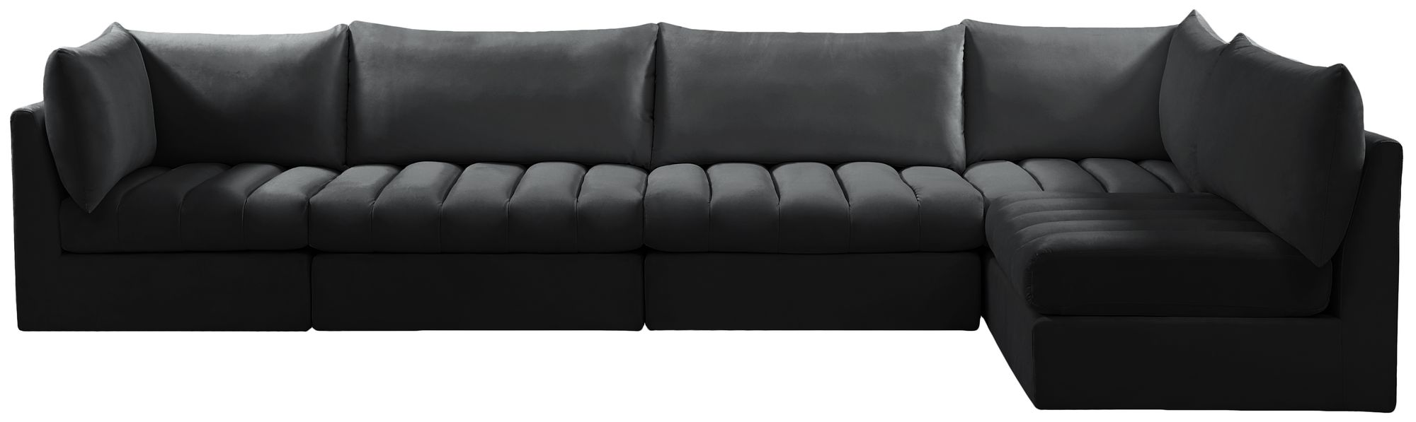 Jacob 140" 5-Piece Velvet Modular Sectional