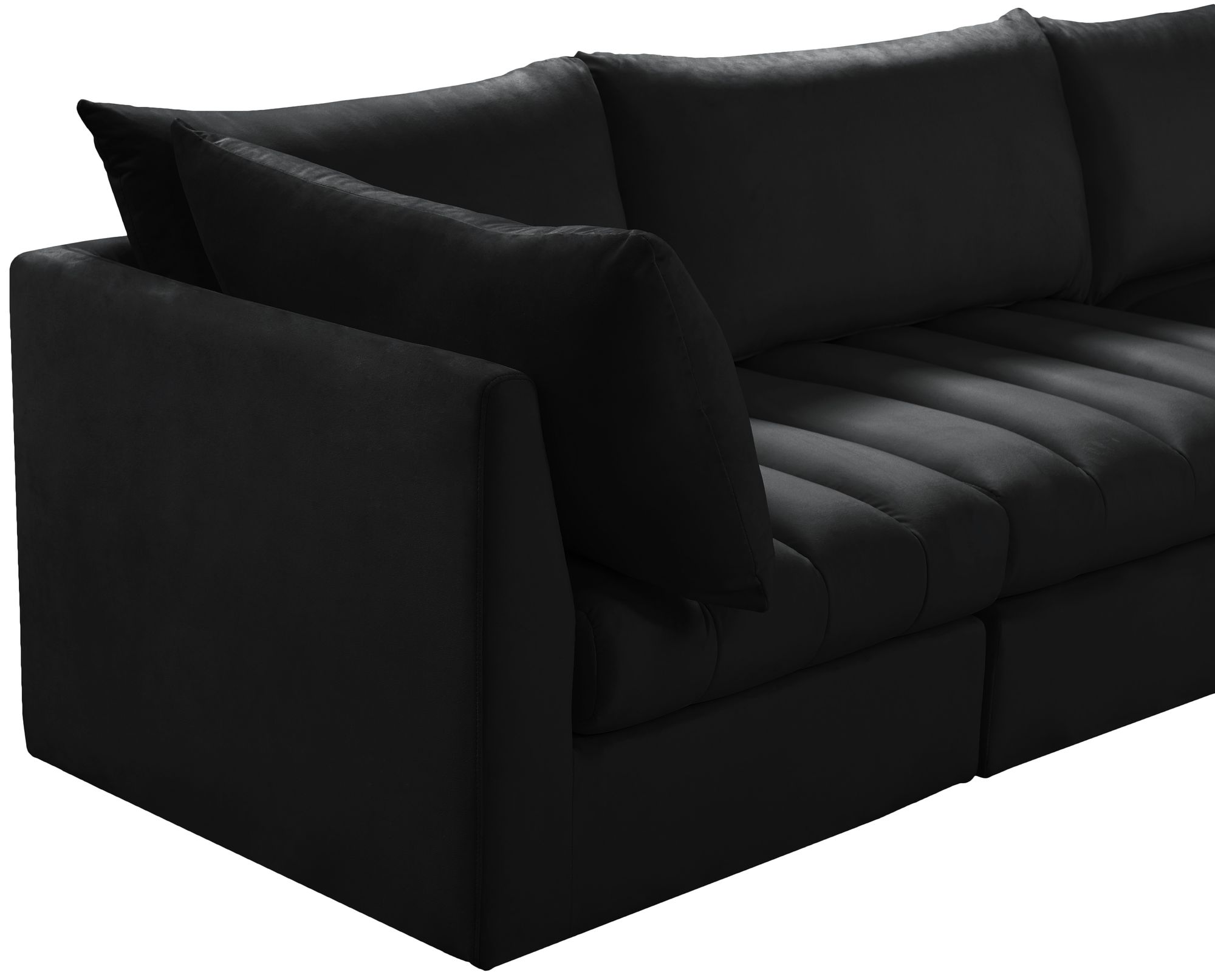 Jacob 140" 5-Piece Velvet Modular Sectional