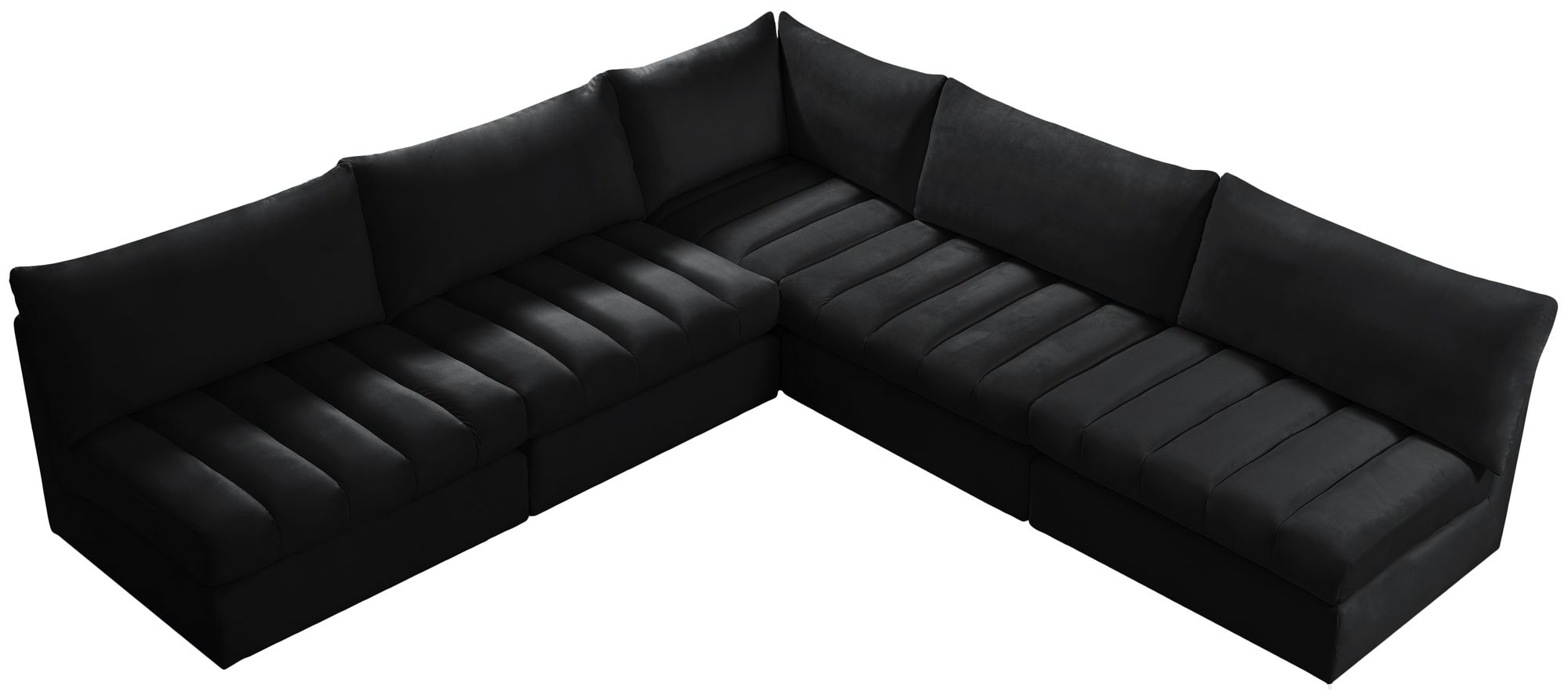 Meridian Jacob 107" 5-Pc Black Sectional