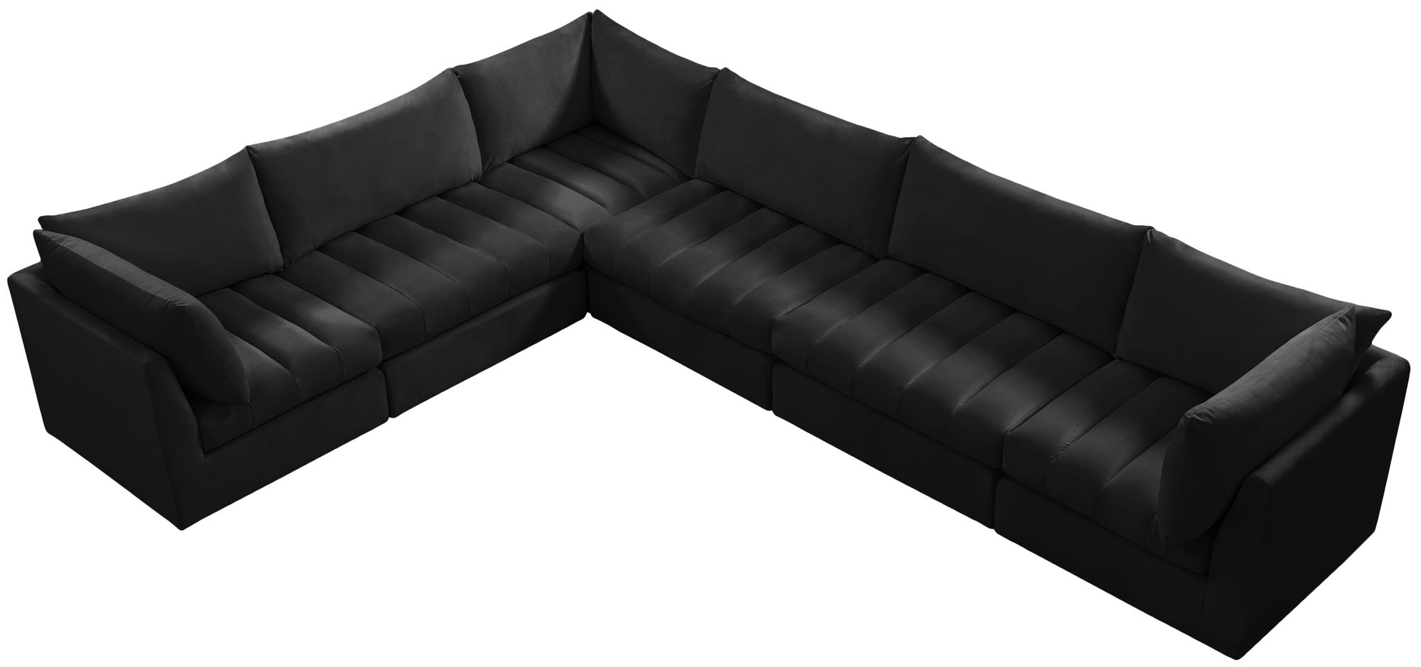 Jacob 140" 6-Piece Velvet Modular Sectional