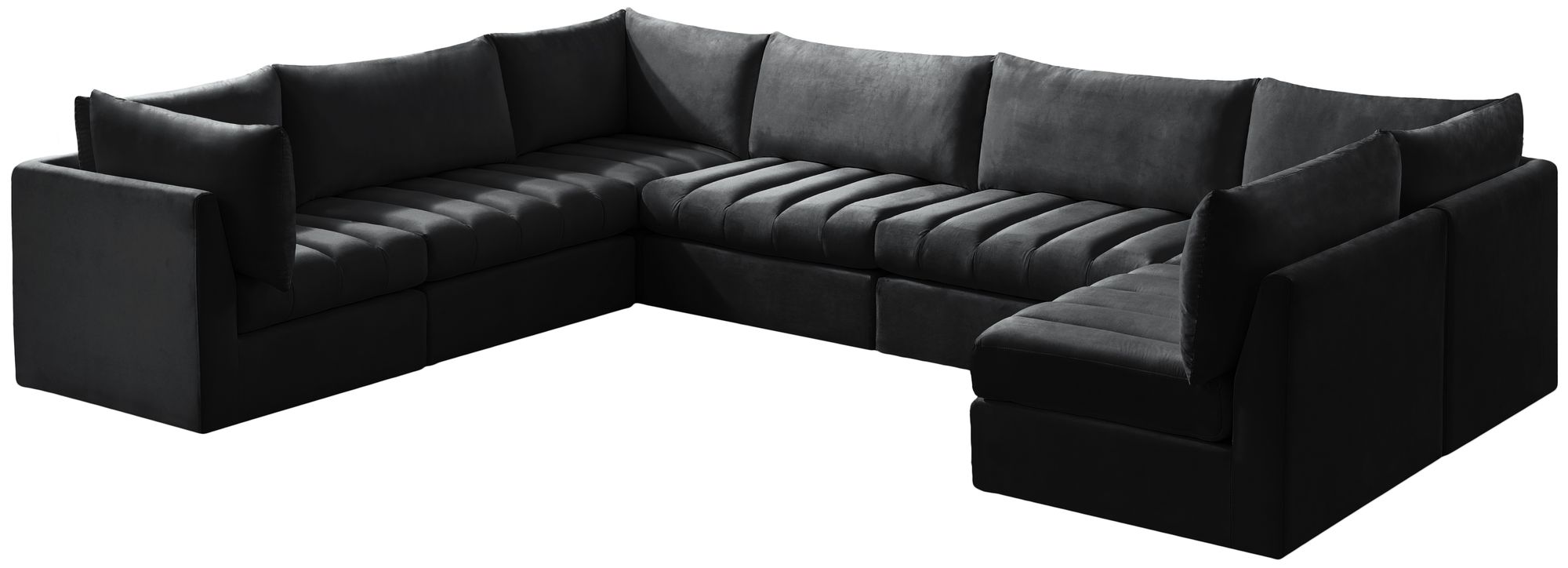 Jacob 140" 7-Piece Velvet Modular U-Shape Sectional