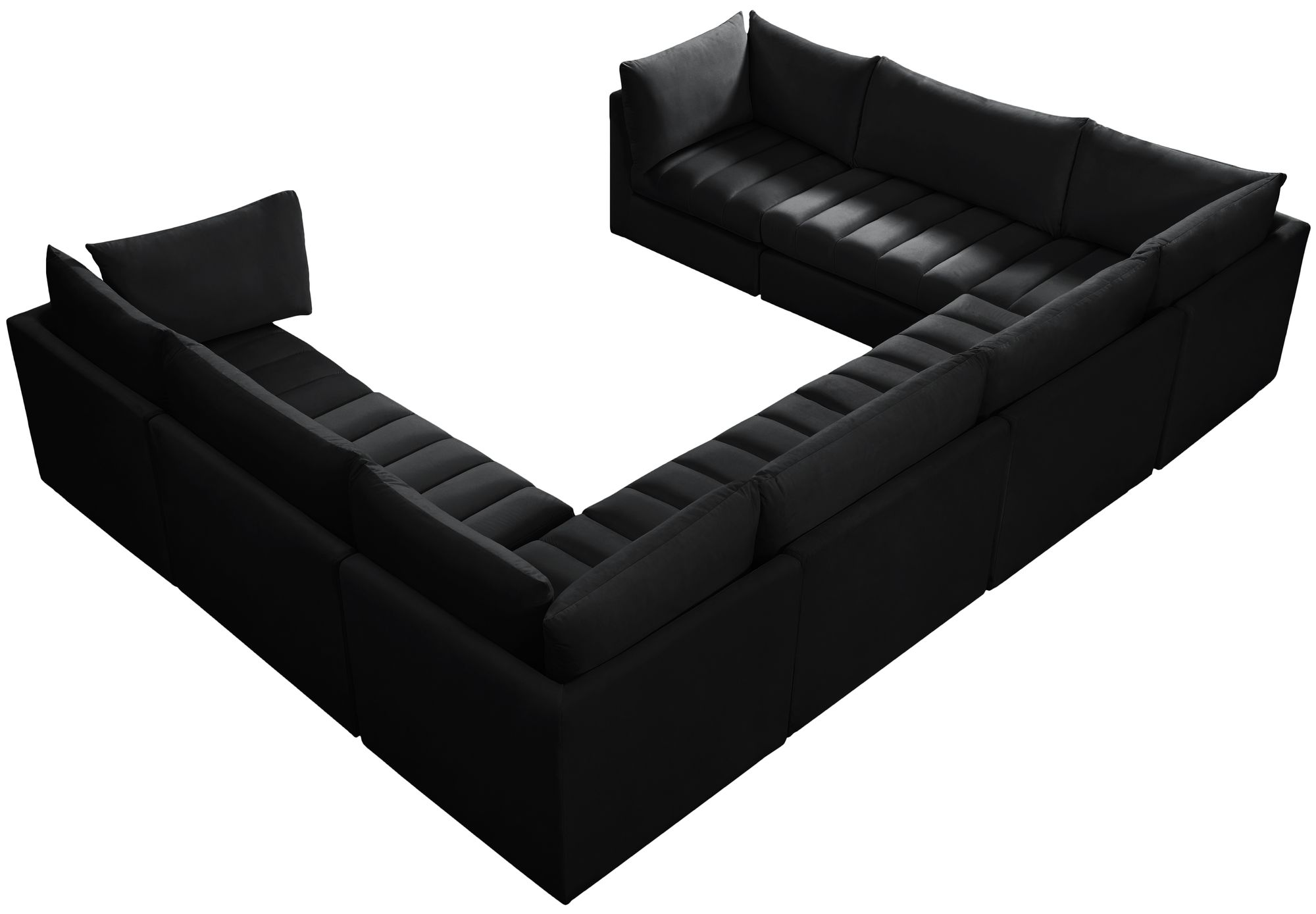 Jacob 140" 8-Piece Velvet Modular U-Shape Sectional