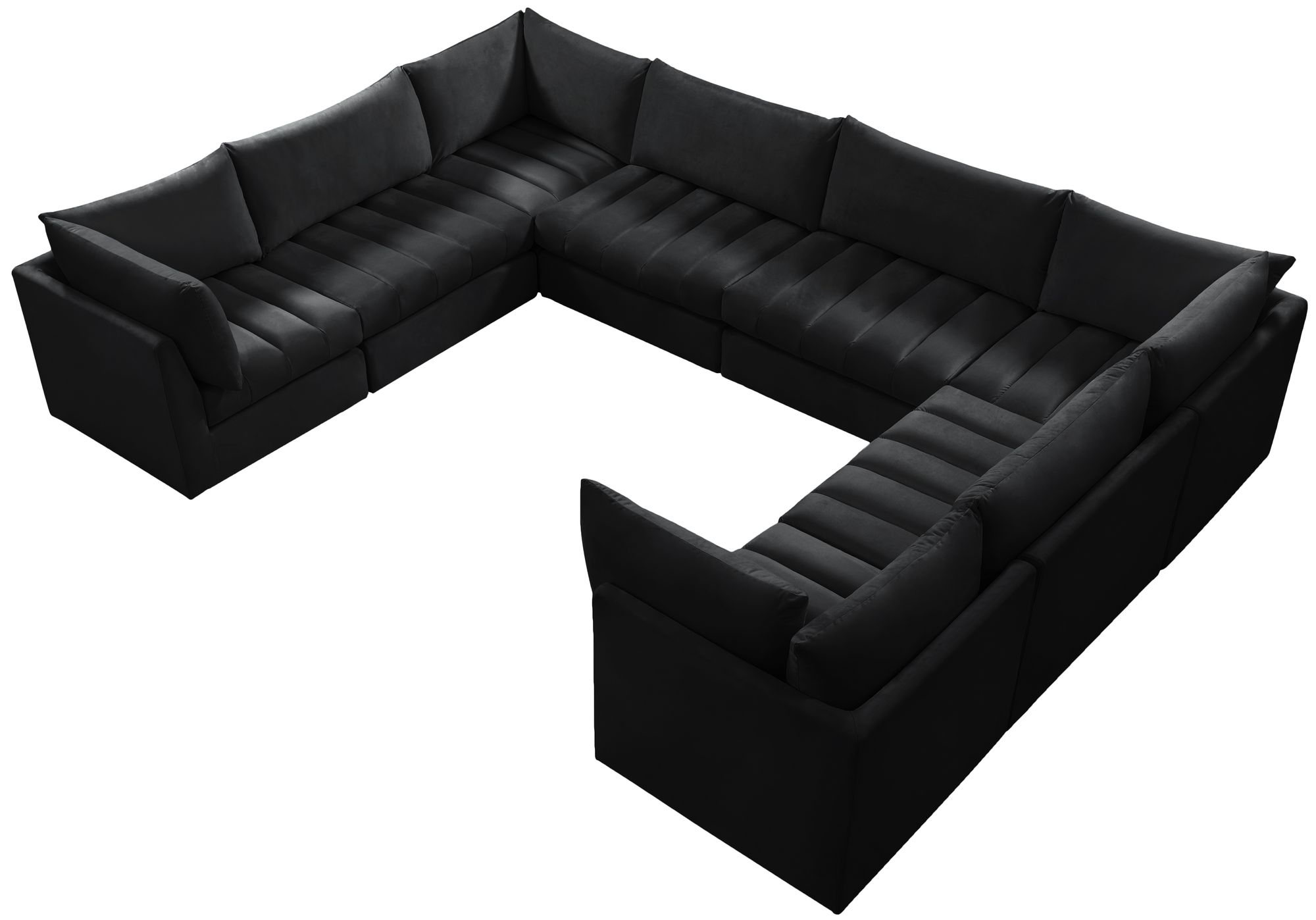Jacob 140" 8-Piece Velvet Modular U-Shape Sectional