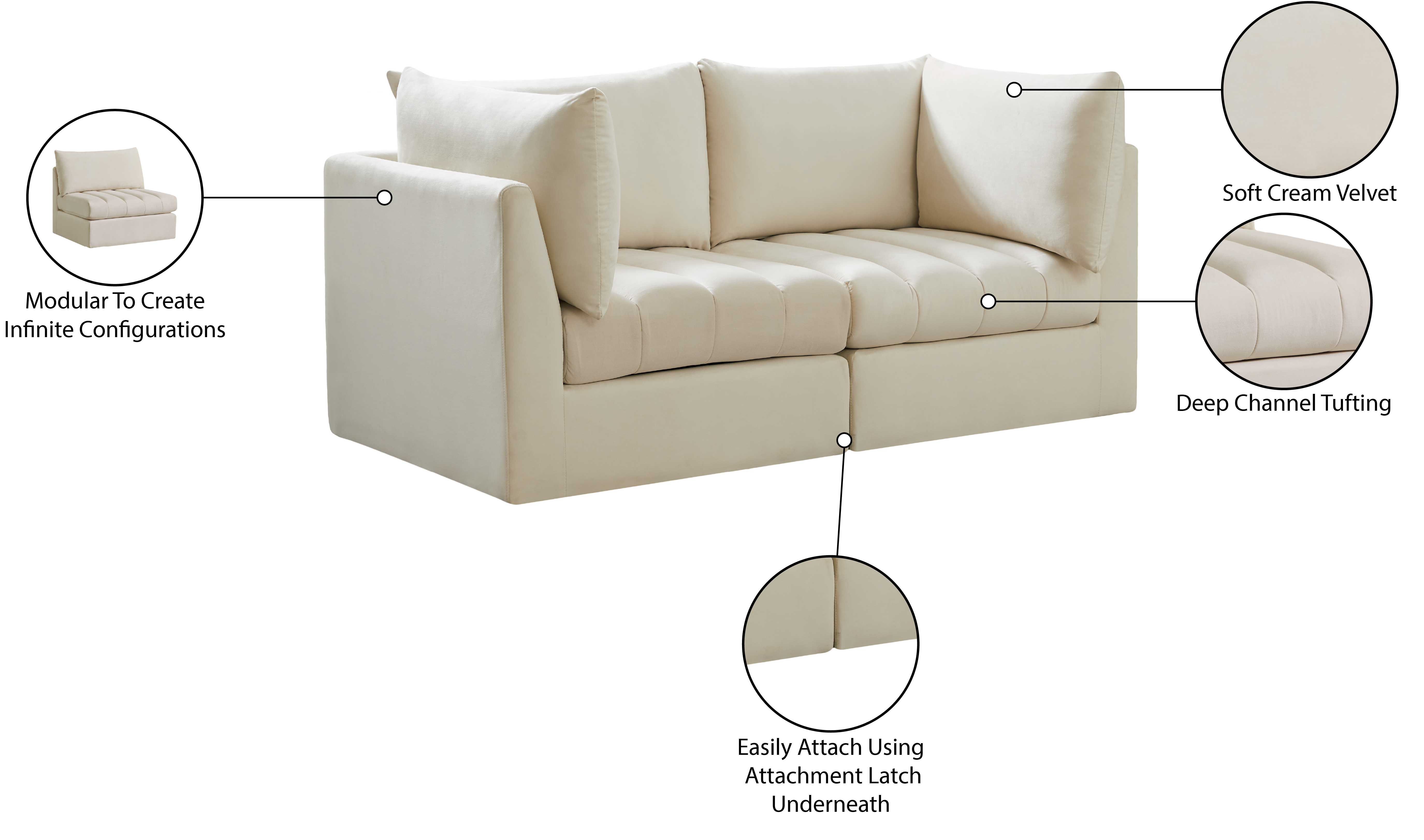Jacob Velvet Modular Sofa