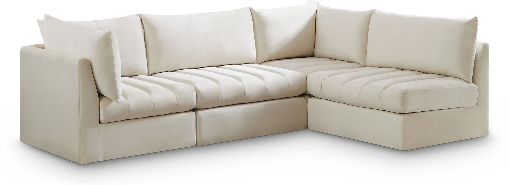 Jacob 103" 4-Piece Velvet Modular Sectional