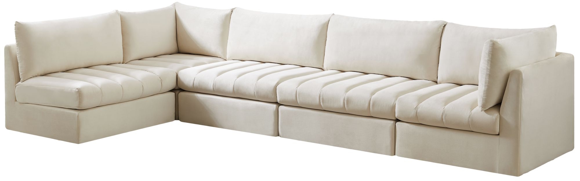 Jacob 140" 5-Piece Velvet Modular Sectional