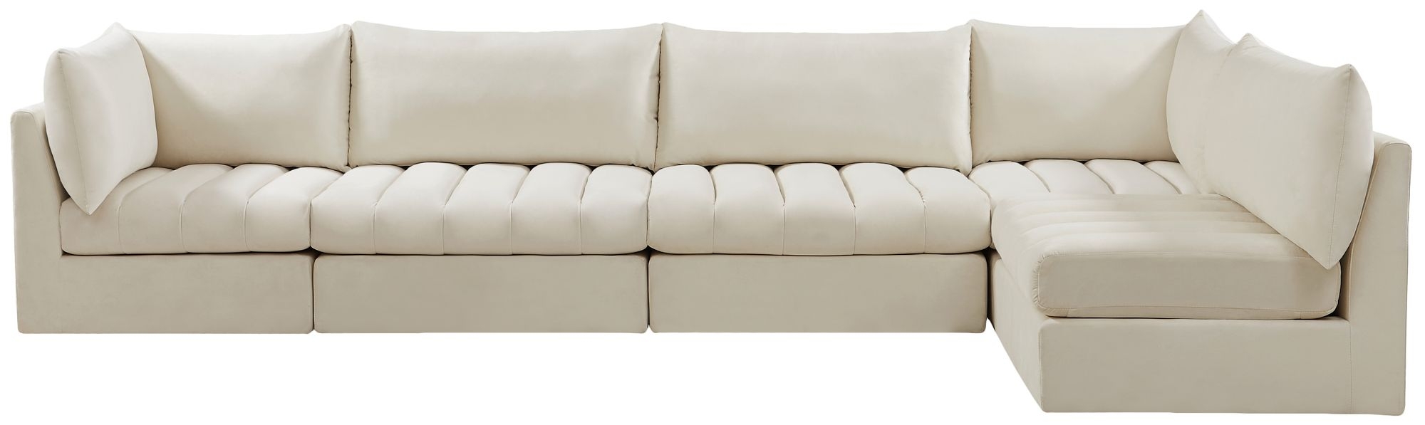 Jacob 140" 5-Piece Velvet Modular Sectional
