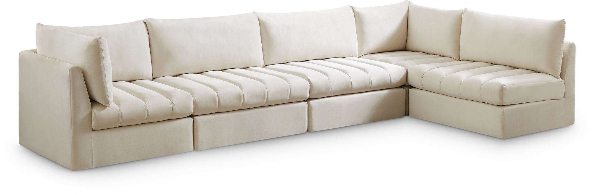 Jacob 140" 5-Piece Velvet Modular Sectional