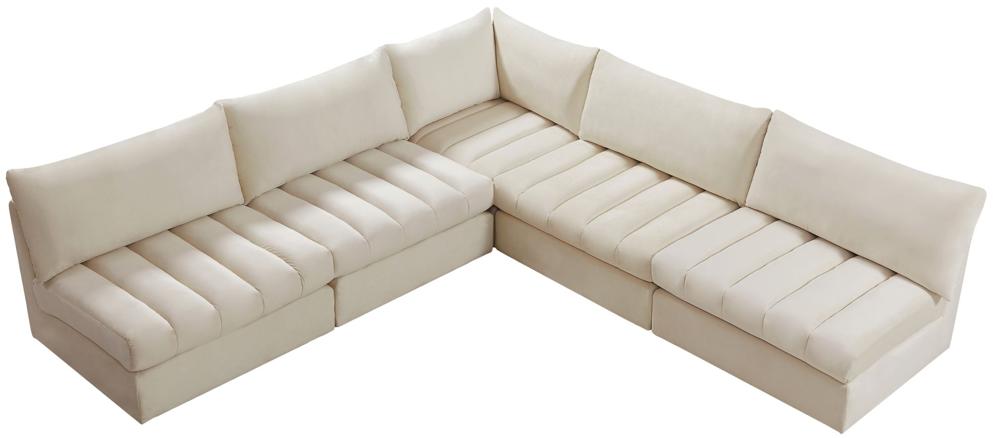 Jacob 107" 5-Piece Velvet Modular Sectional