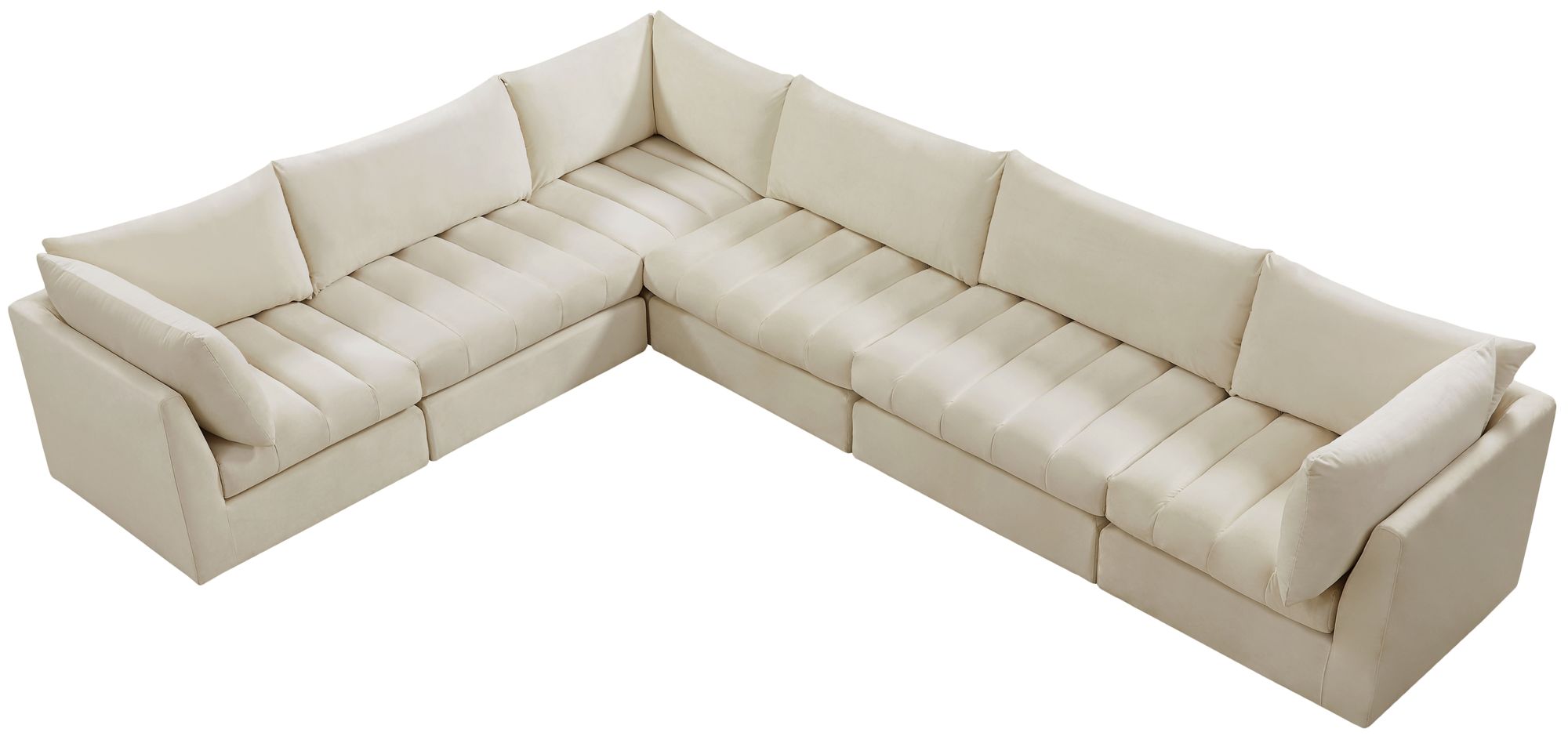 Jacob 140" 6-Piece Velvet Modular Sectional