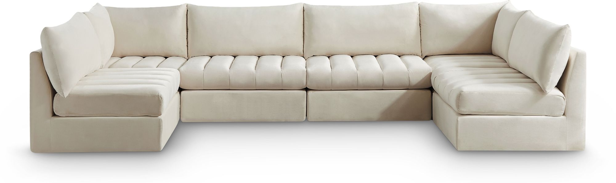 Jacob 140" 6-Piece Velvet Modular U-Shape Sectional