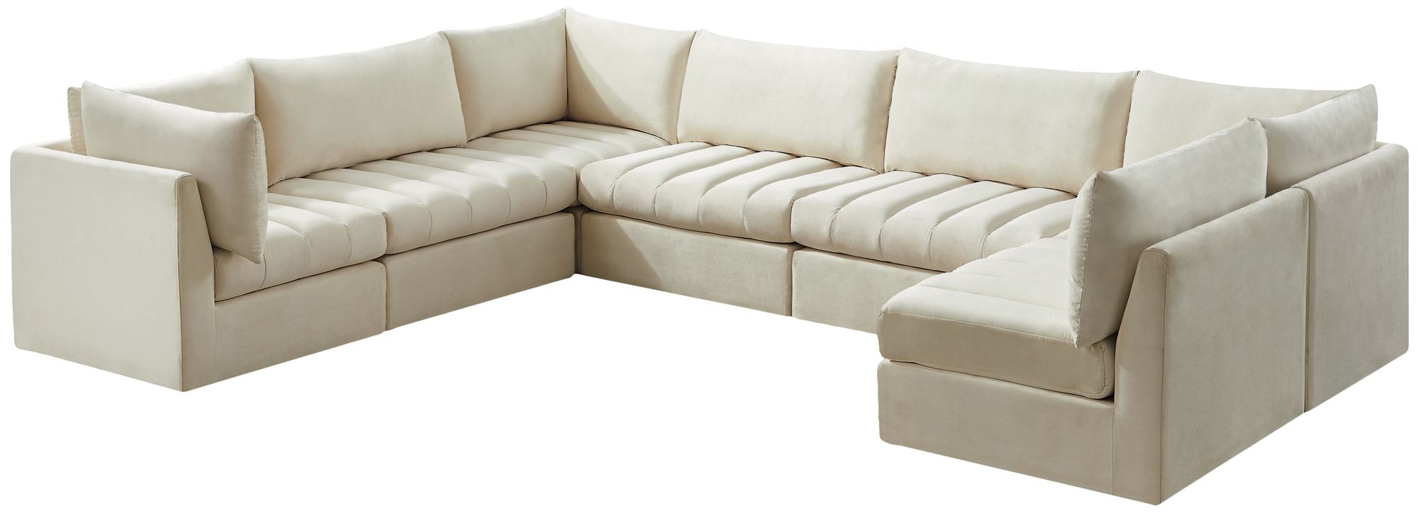 Jacob 140" 7-Piece Velvet Modular U-Shape Sectional