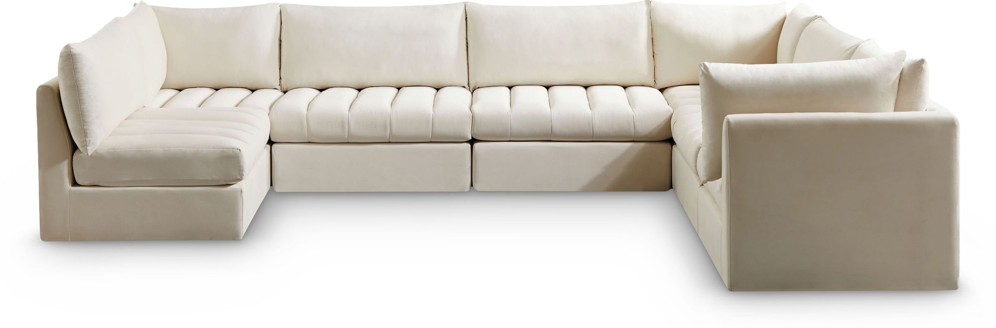 Jacob 140" 7-Piece Velvet Modular U-Shape Sectional