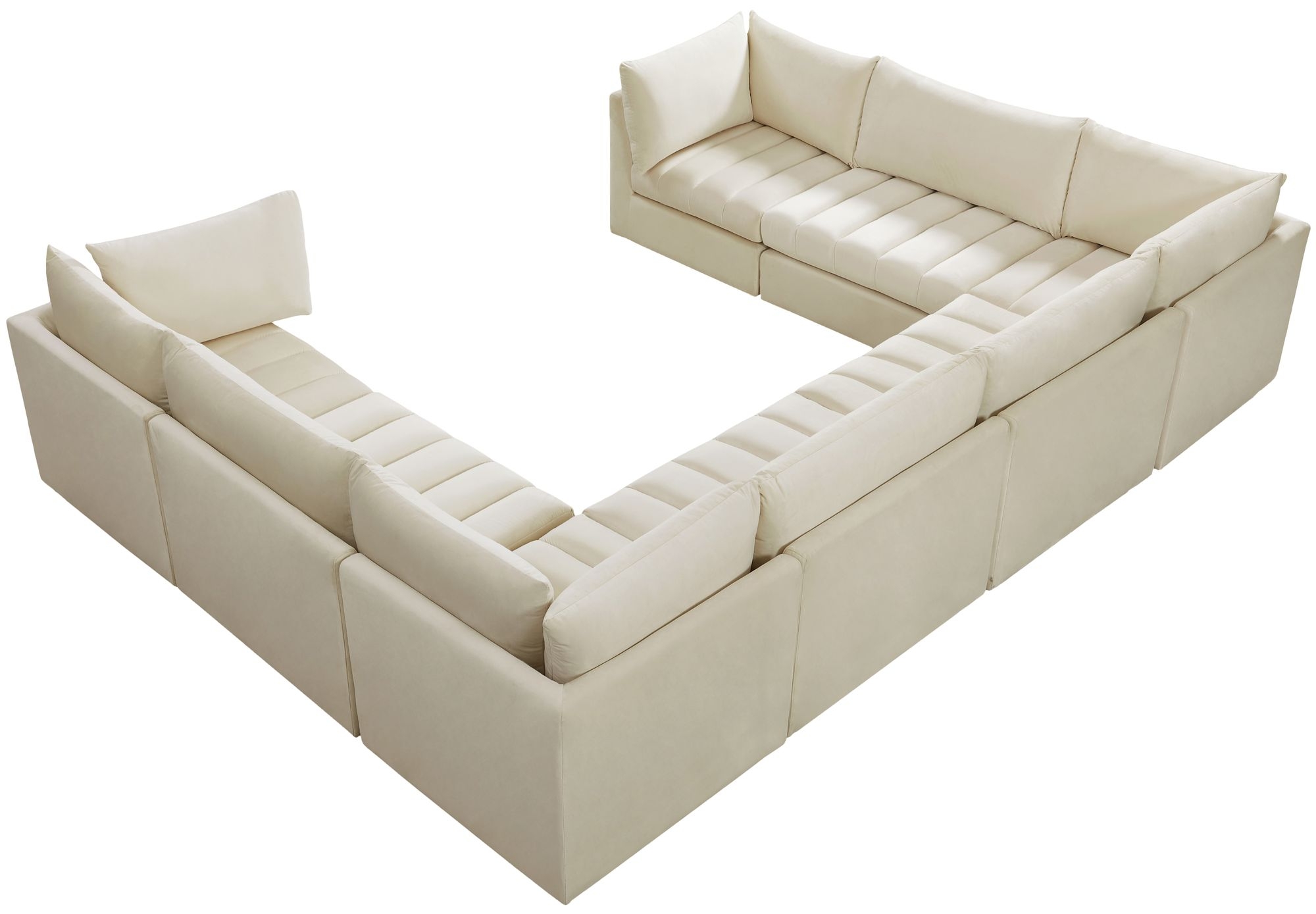 Jacob 140" 8-Piece Velvet Modular U-Shape Sectional