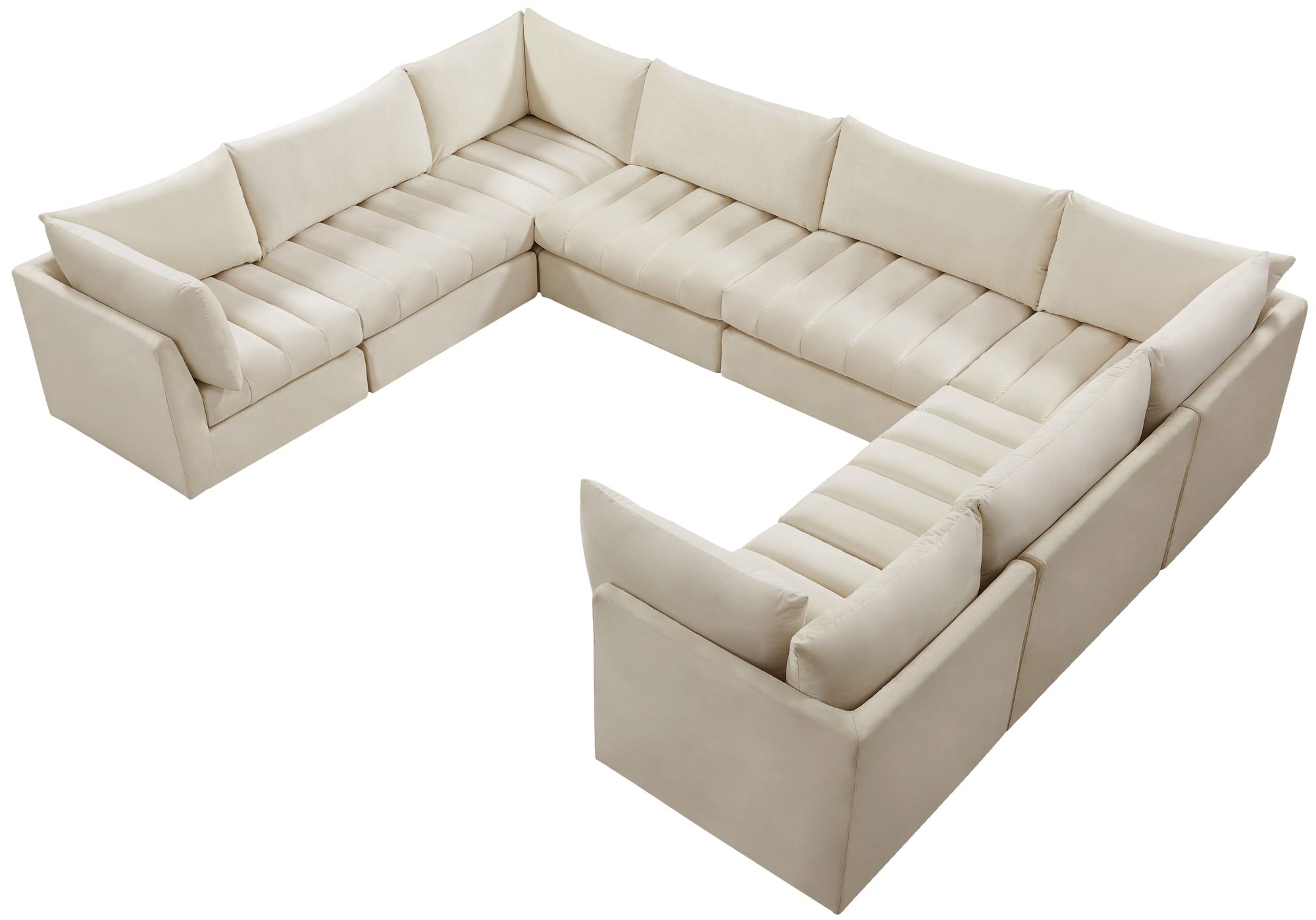 Jacob 140" 8-Piece Velvet Modular U-Shape Sectional