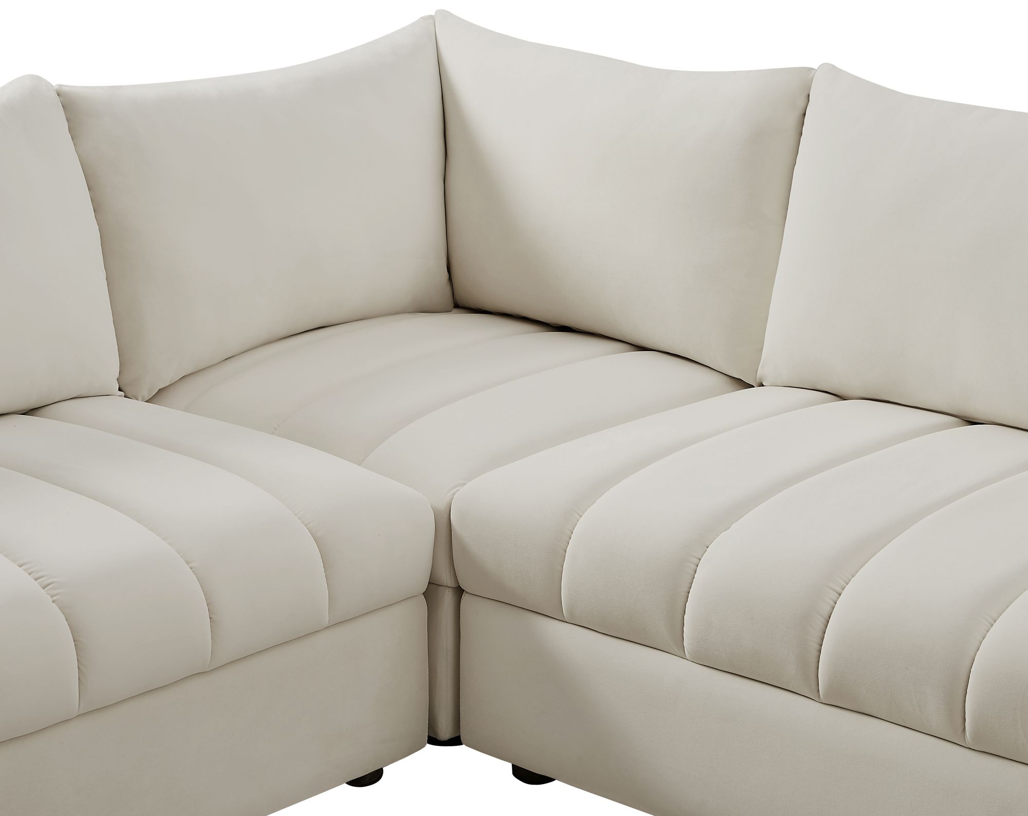 Jacob 140" 8-Piece Velvet Modular U-Shape Sectional