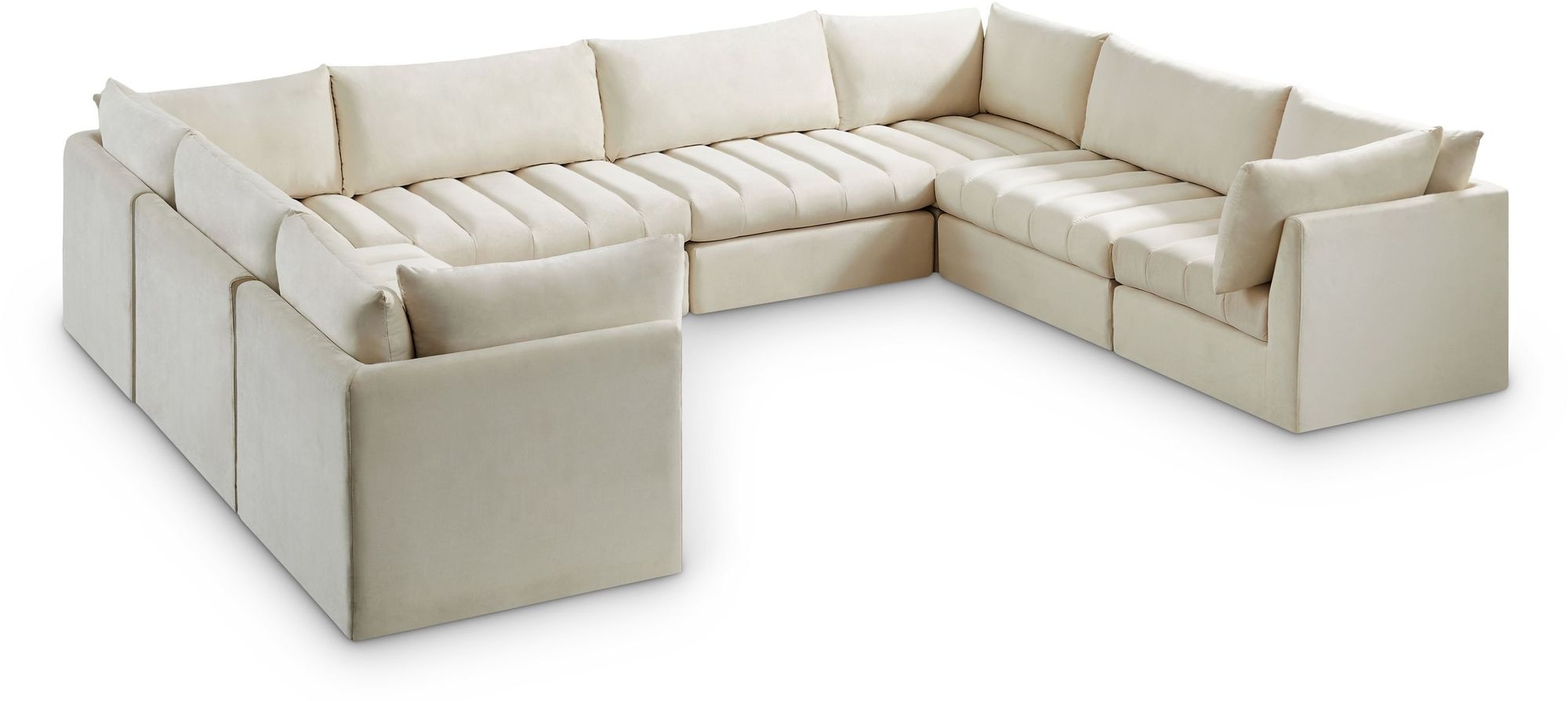 Jacob 140" 8-Piece Velvet Modular U-Shape Sectional