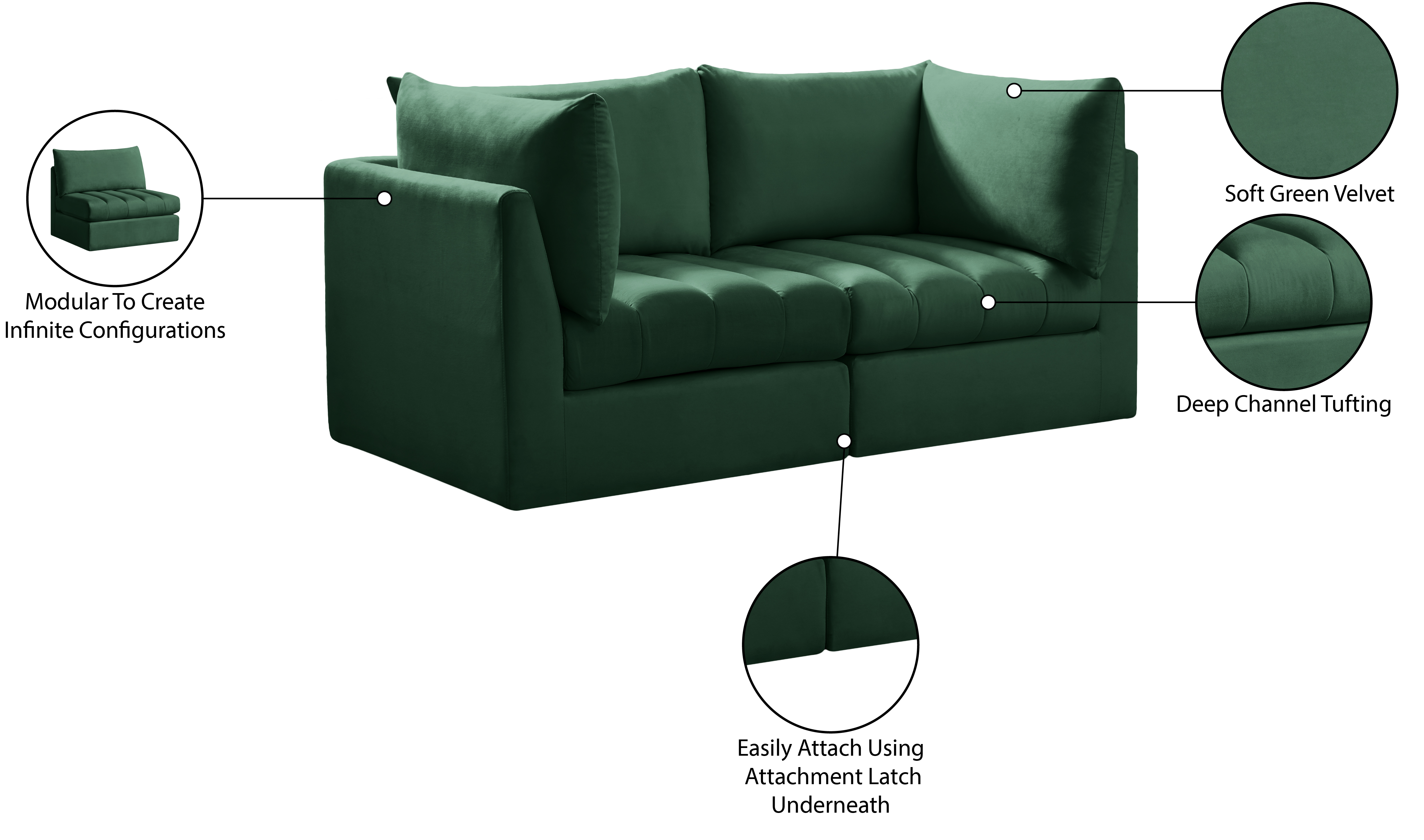 Jacob Velvet Modular Sofa