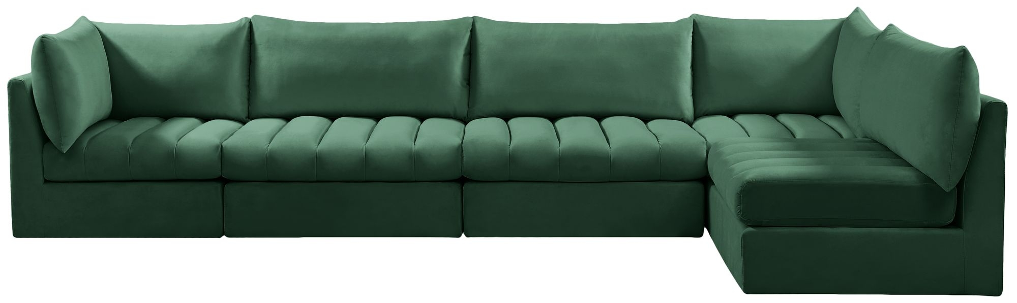 Jacob 140" 5-Piece Velvet Modular Sectional