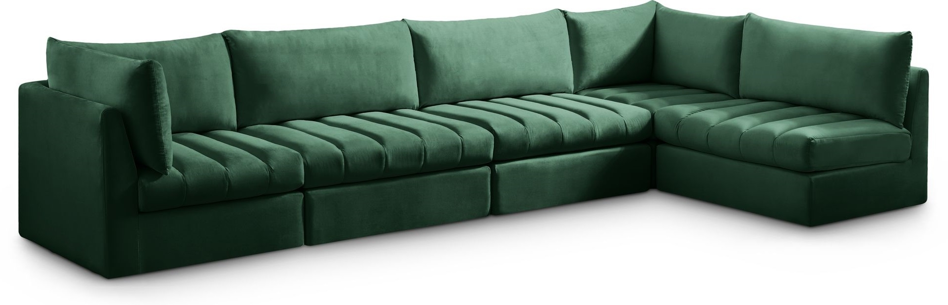 Jacob 140" 5-Piece Velvet Modular Sectional