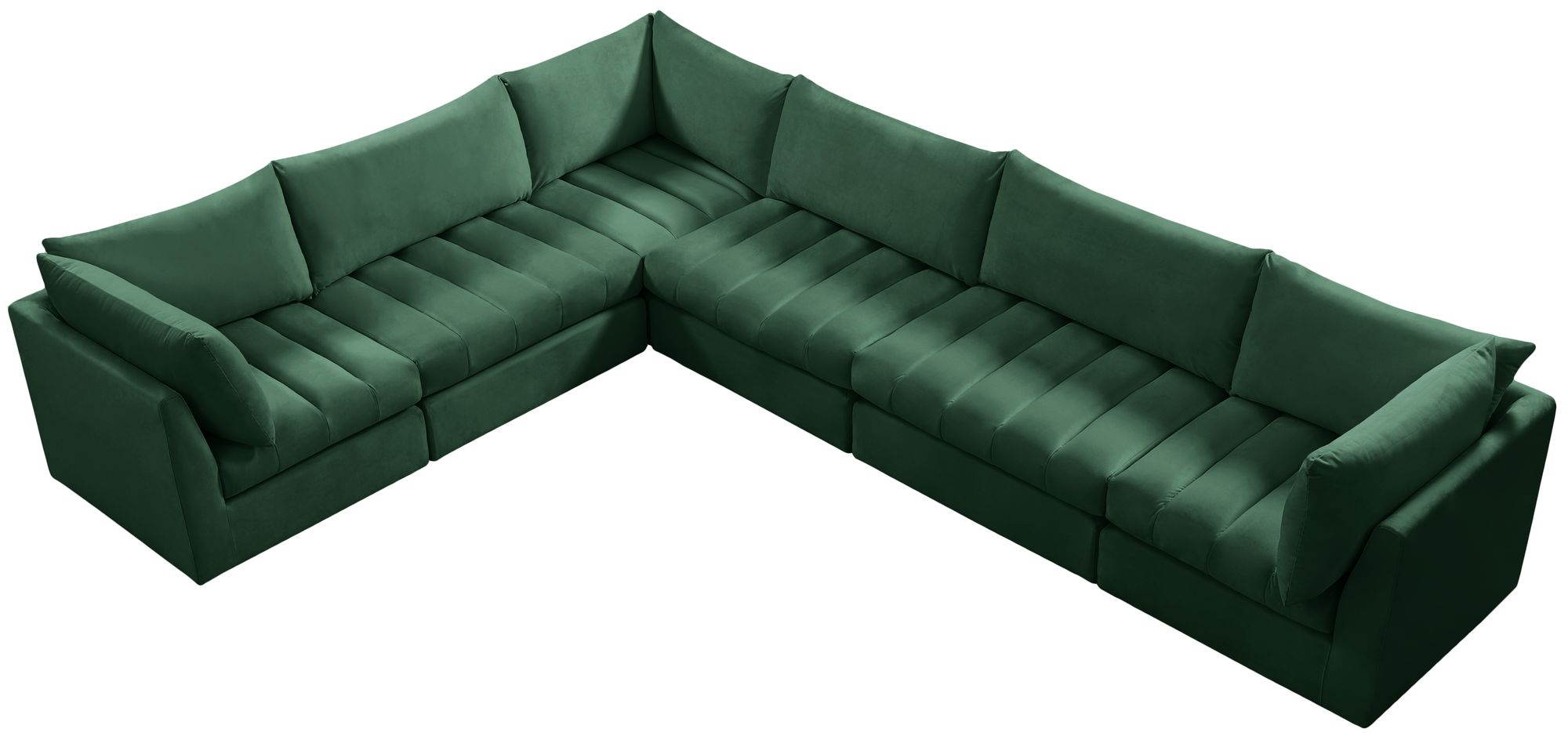 Jacob 140" 6-Piece Velvet Modular Sectional