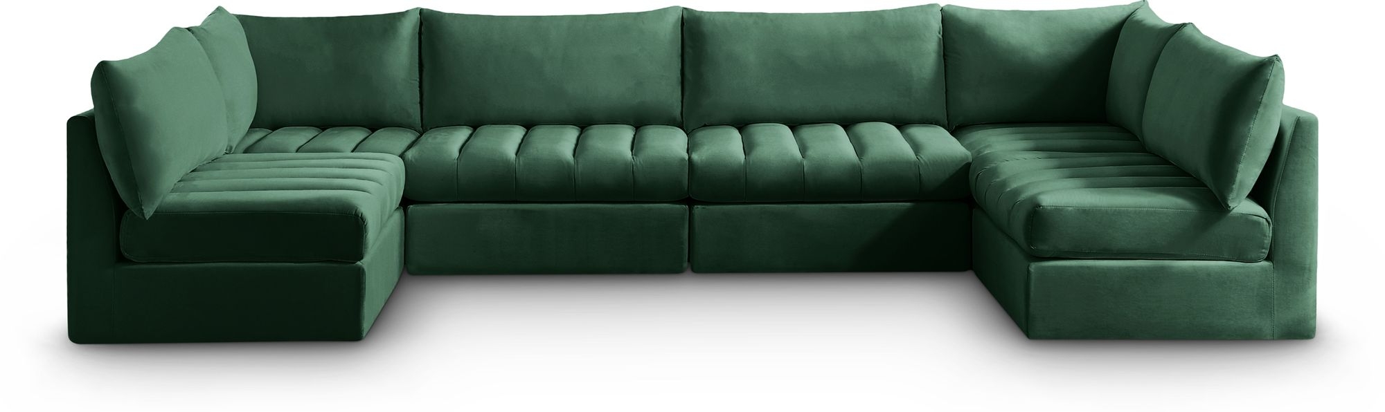 Jacob 140" 6-Piece Velvet Modular U-Shape Sectional