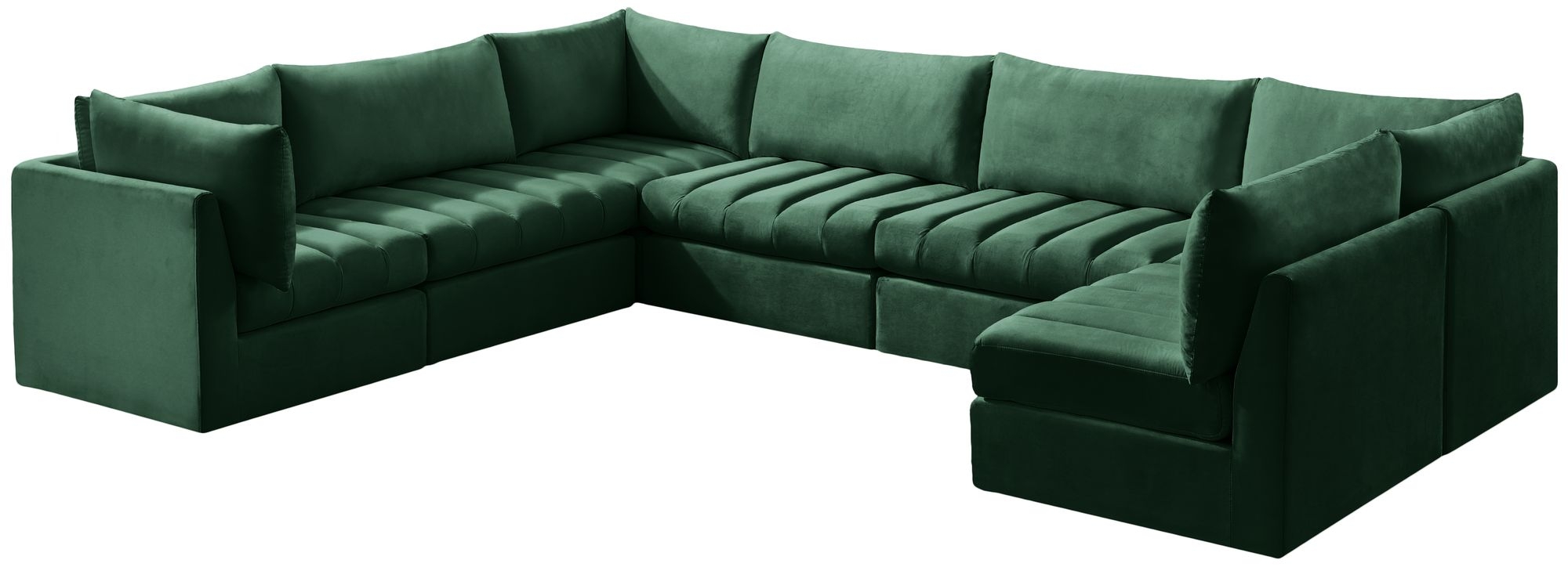 Jacob 140" 7-Piece Velvet Modular U-Shape Sectional