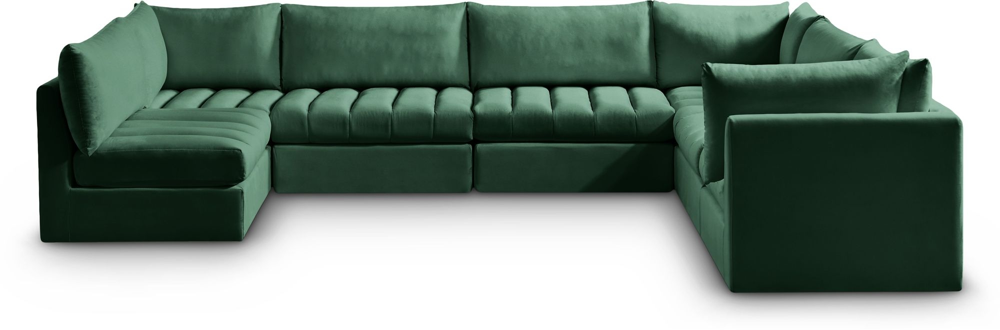 Jacob 140" 7-Piece Velvet Modular U-Shape Sectional