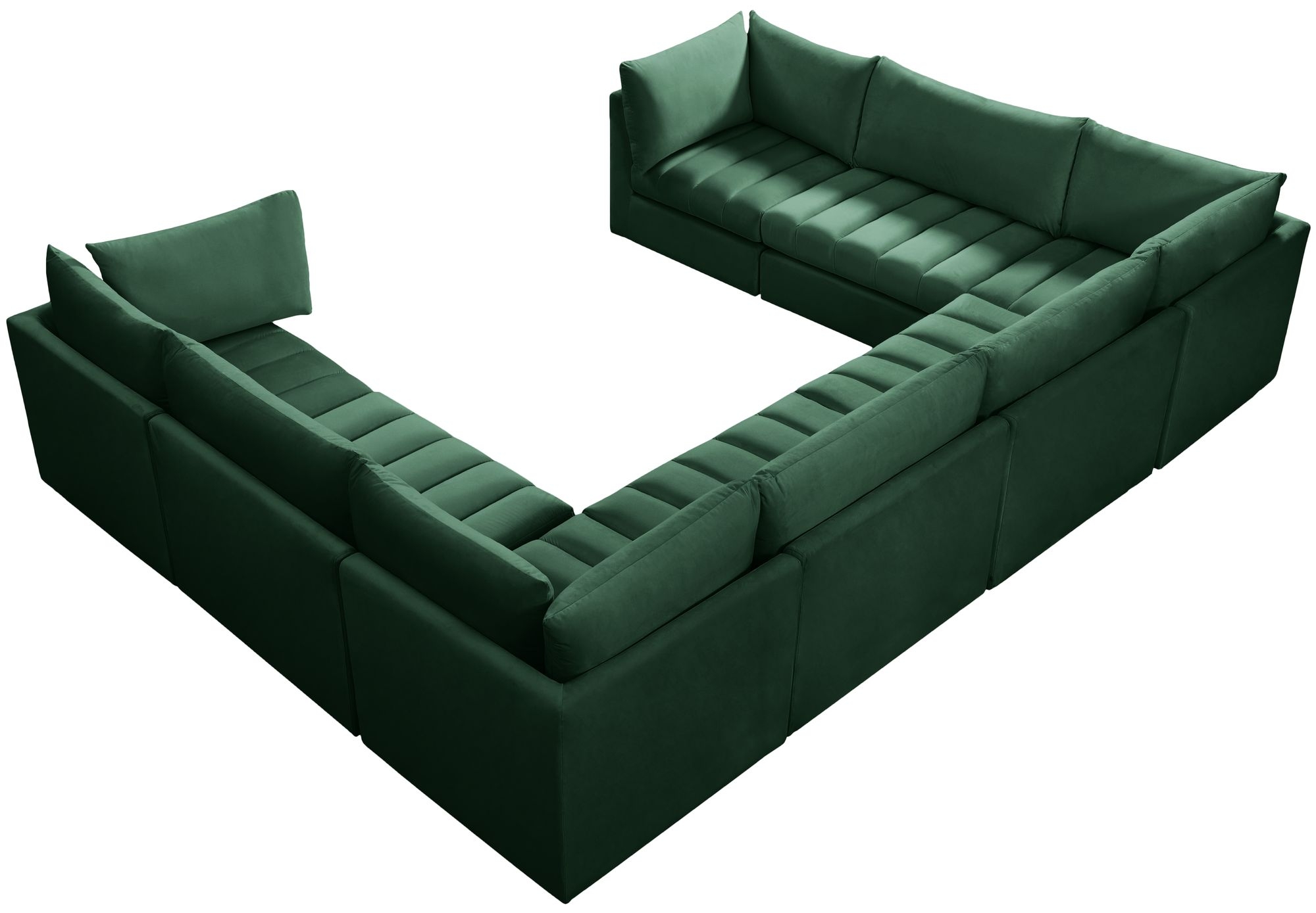 Jacob 140" 8-Piece Velvet Modular U-Shape Sectional