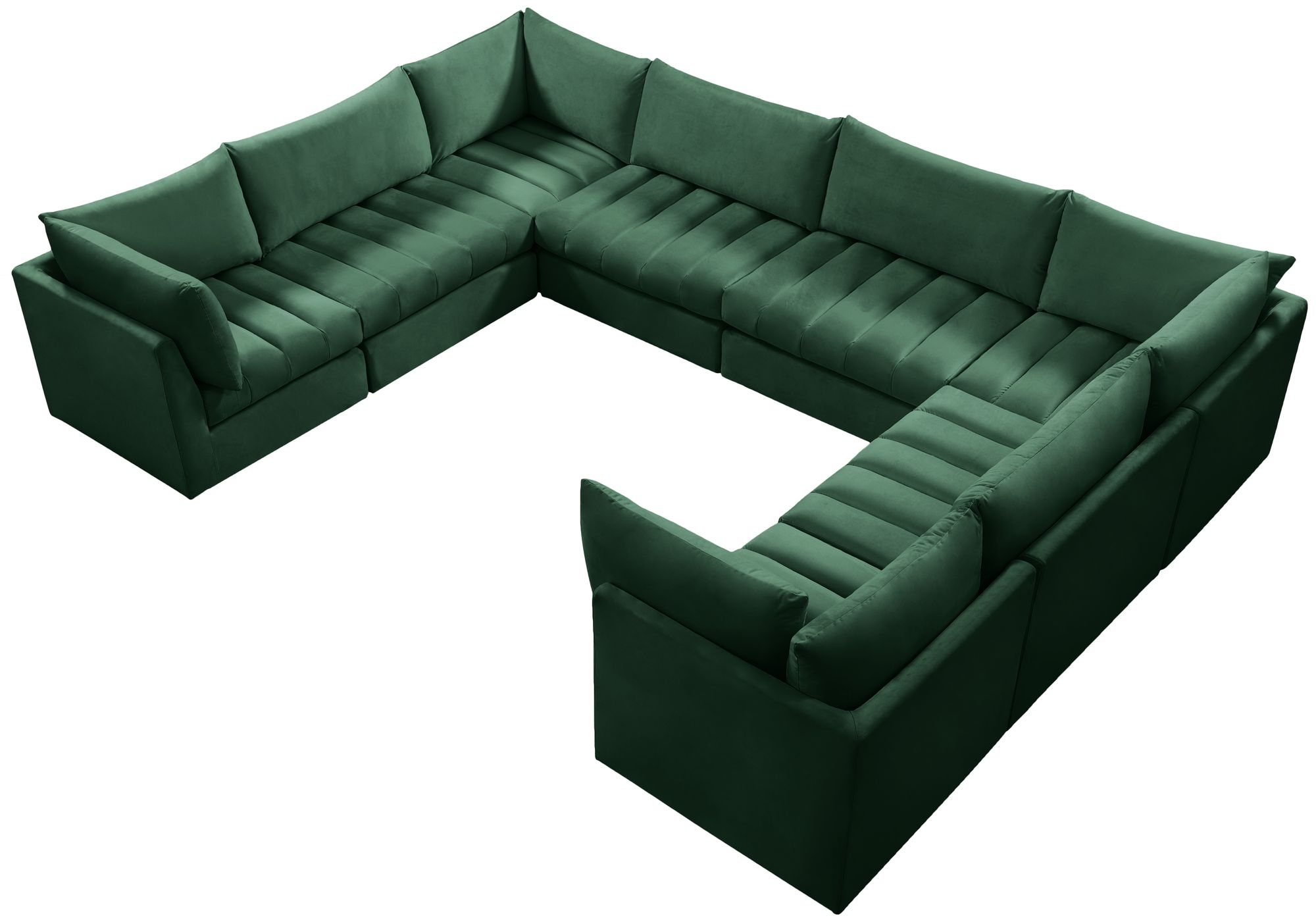 Jacob 140" 8-Piece Velvet Modular U-Shape Sectional