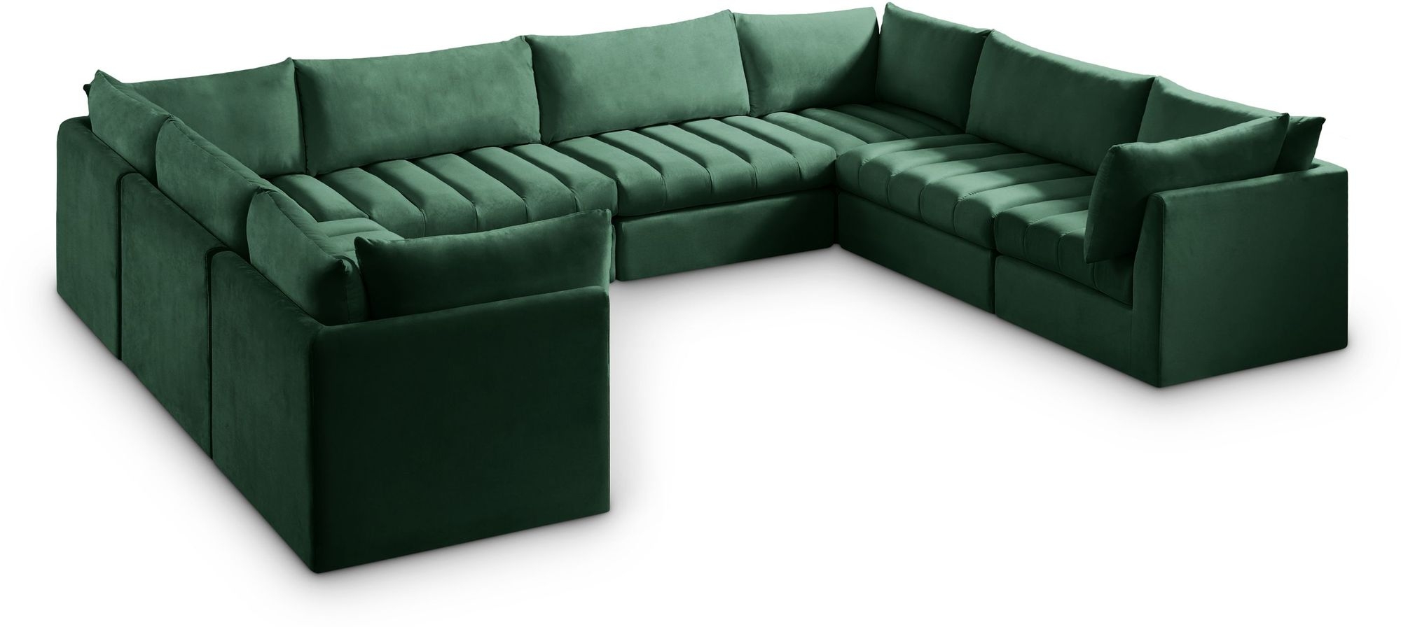 Jacob 140" 8-Piece Velvet Modular U-Shape Sectional
