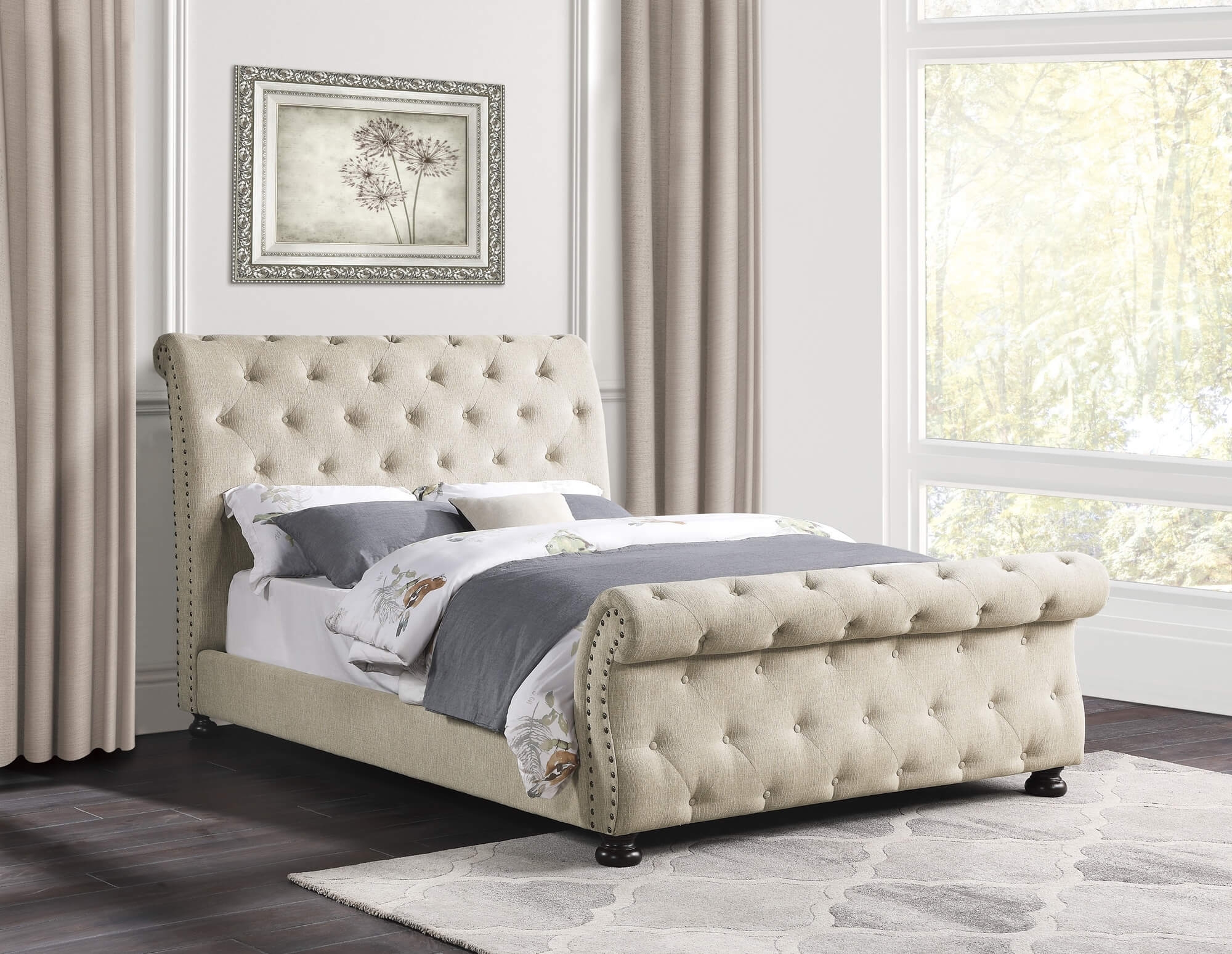 Crofton Tufted Queen Size Bed