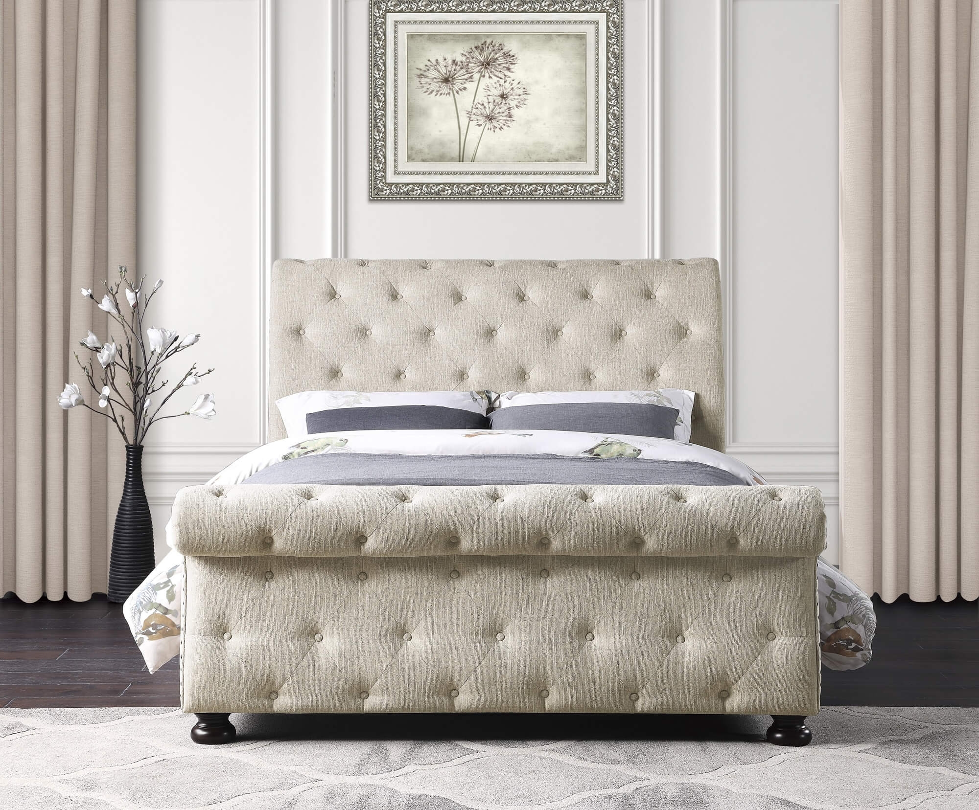 Crofton Tufted Queen Size Bed
