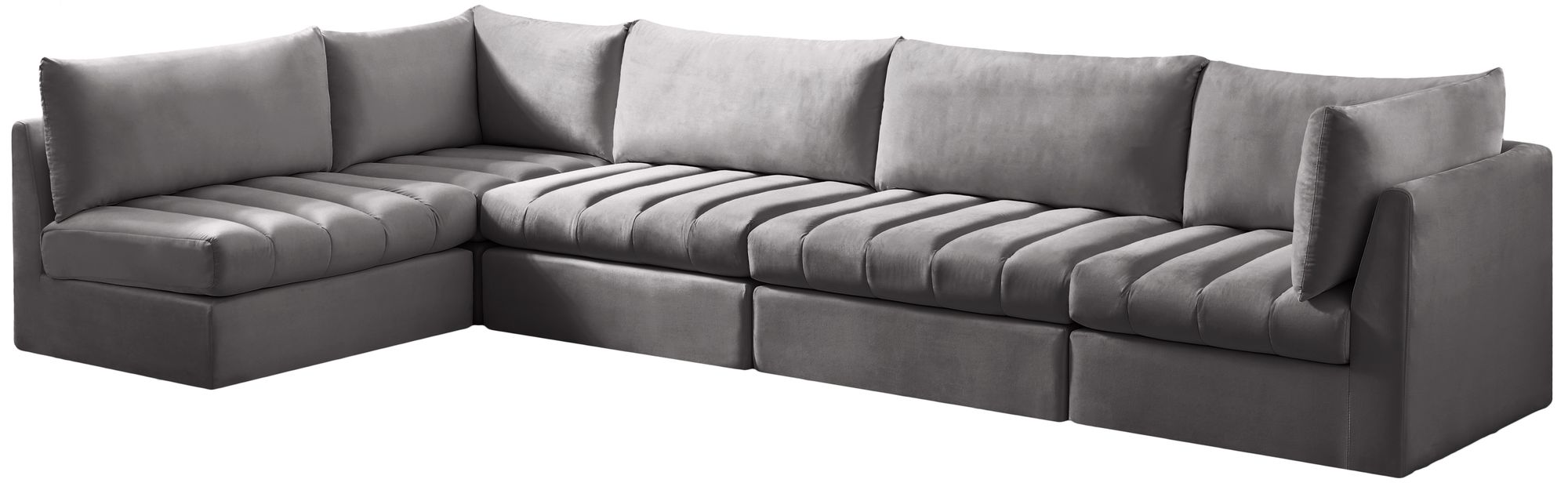 Jacob 140" 5-Piece Velvet Modular Sectional