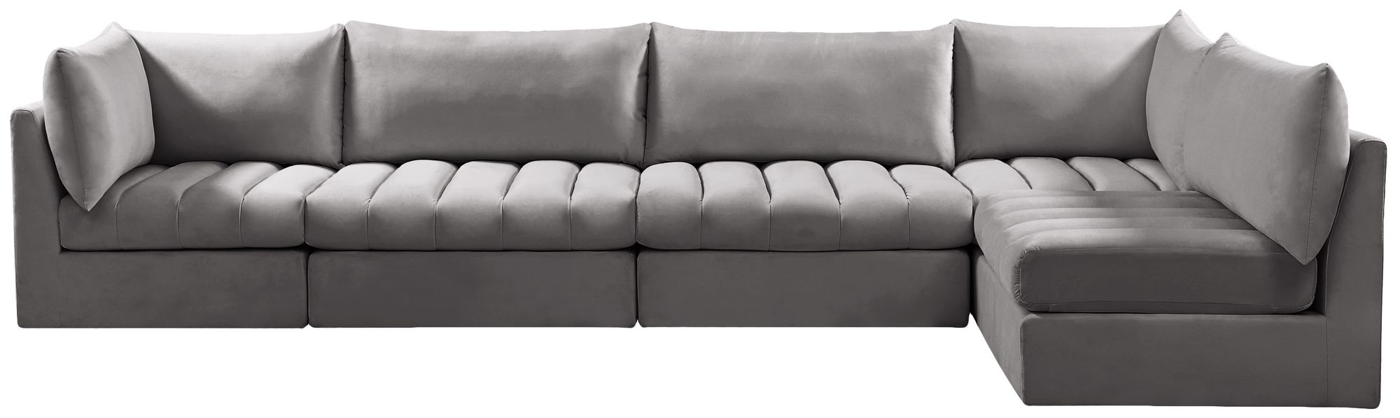 Jacob 140" 5-Piece Velvet Modular Sectional