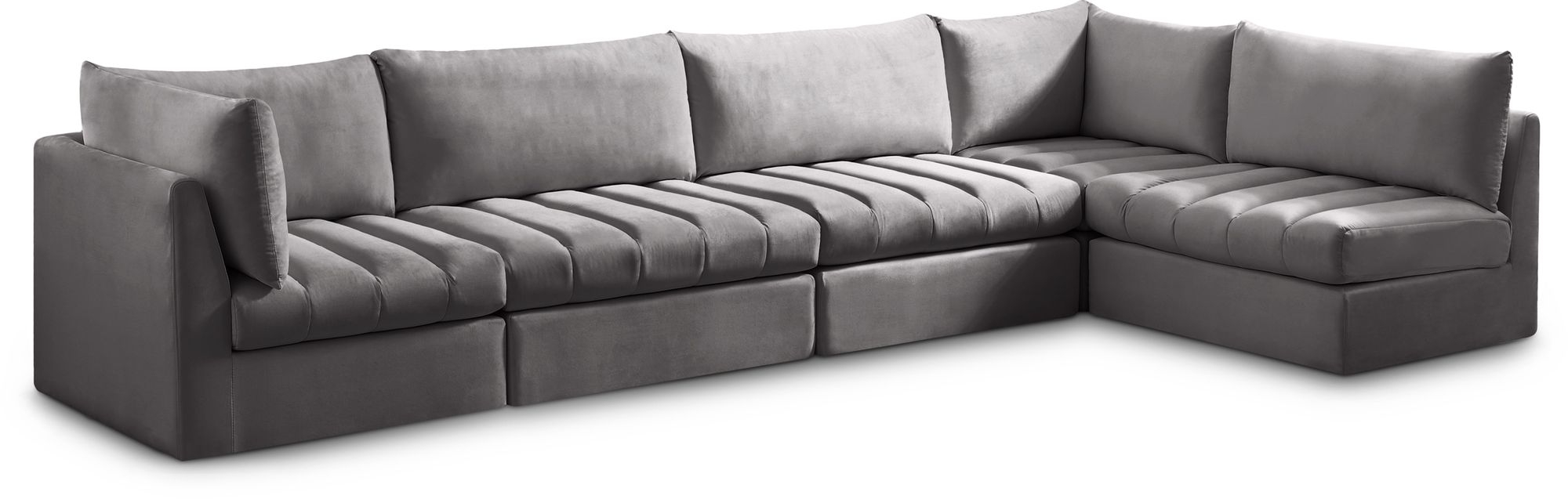 Jacob 140" 5-Piece Velvet Modular Sectional