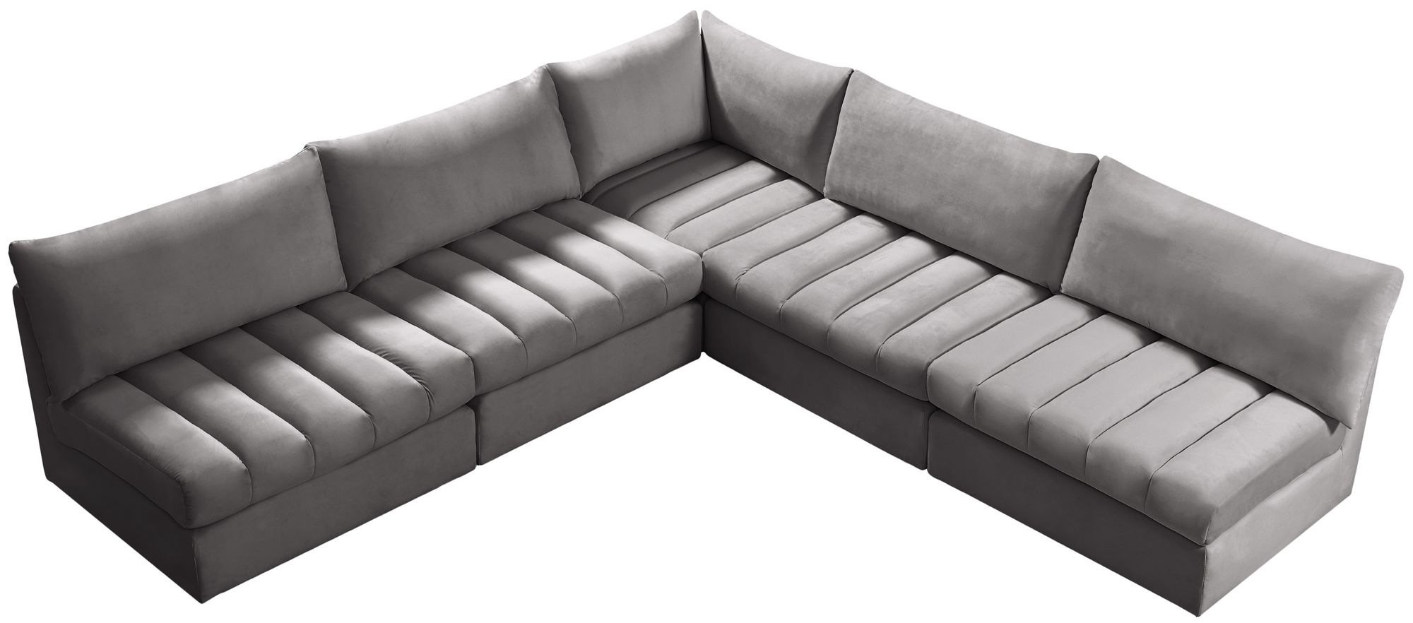 Jacob 107" 5-Piece Velvet Modular Sectional