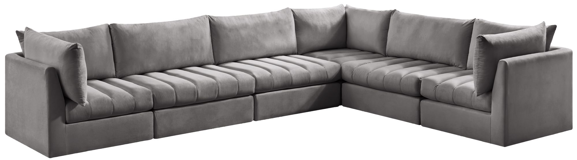 Jacob 140" 6-Piece Velvet Modular Sectional